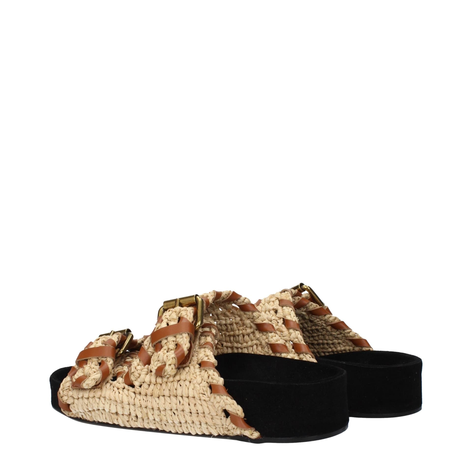 Isabel Marant Beige Raffia Slippers - 4