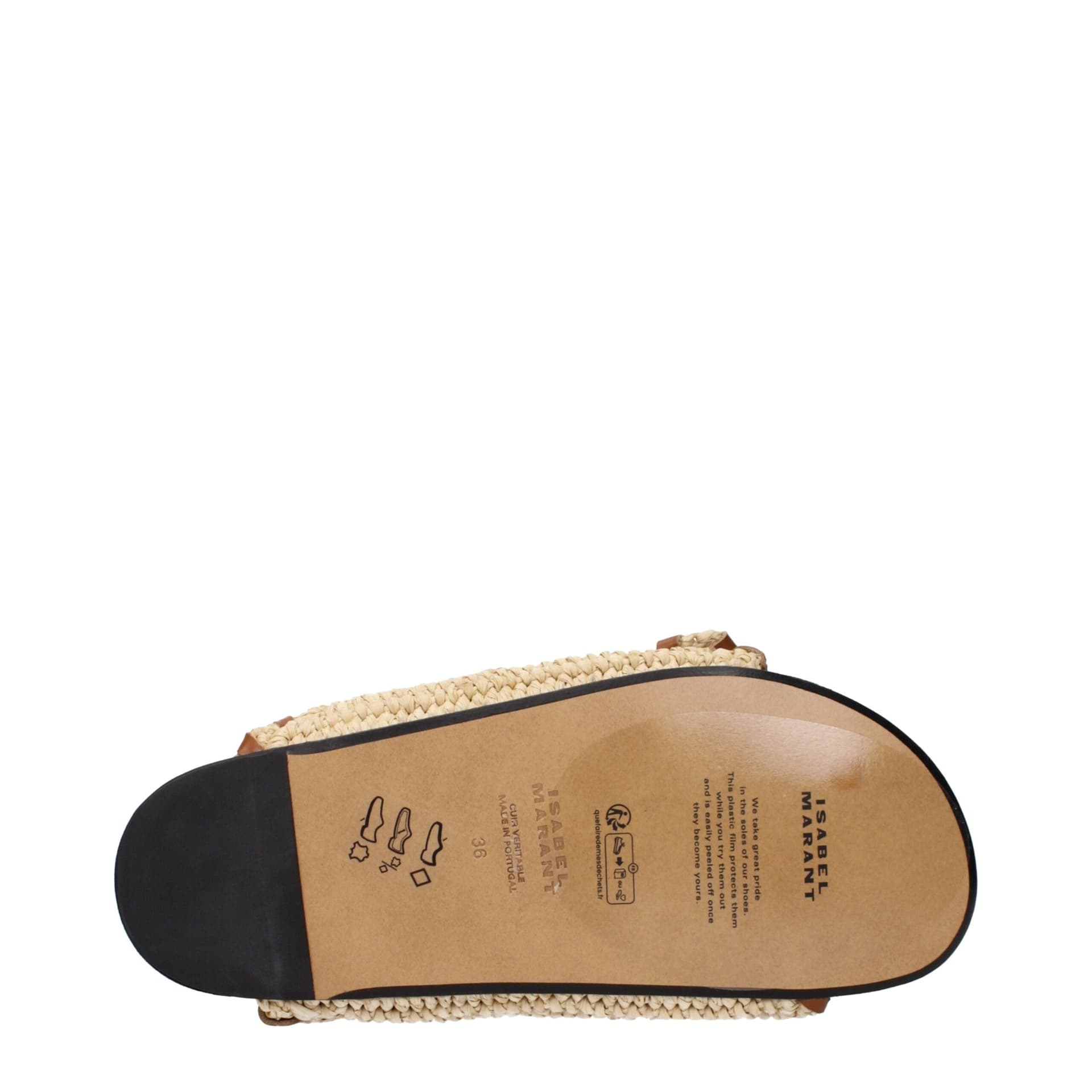 Isabel Marant Beige Raffia Slippers - 5