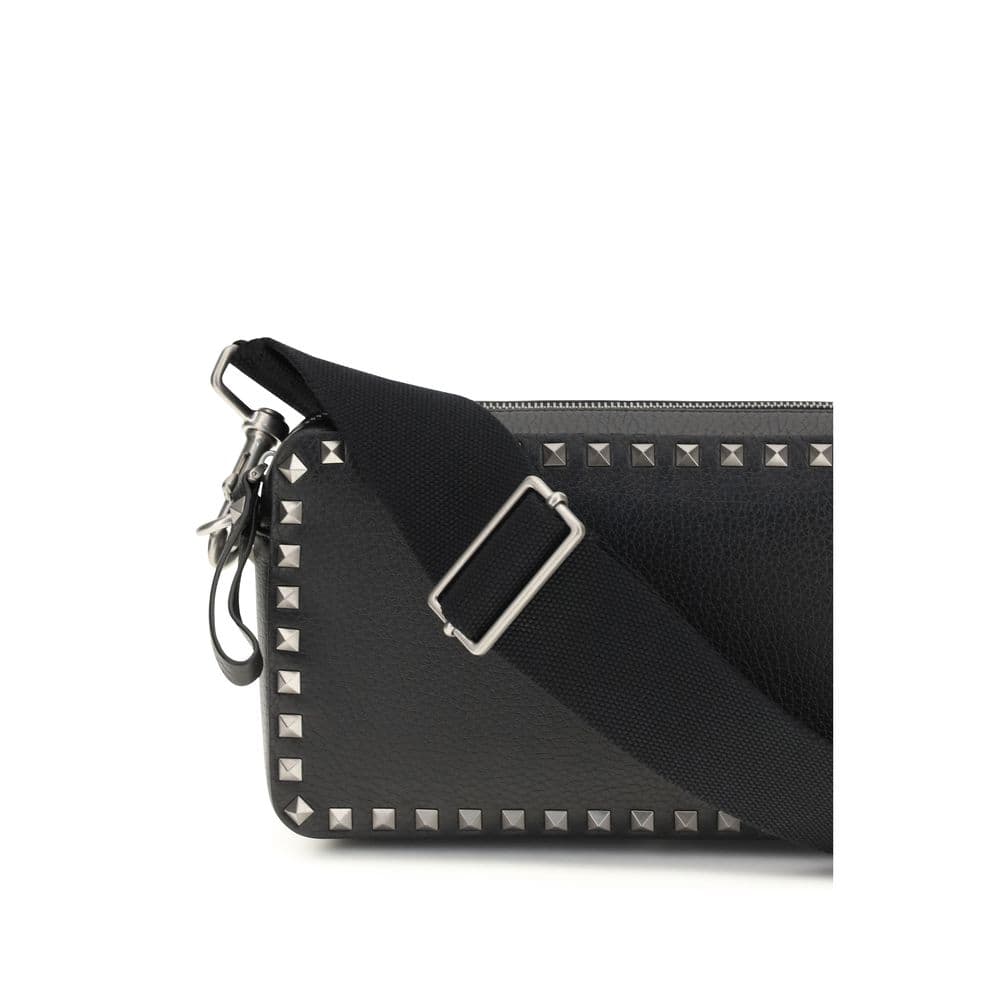 Valentino Garavani Black Calf Leather Bos Taurus Shoulder Bag - 4