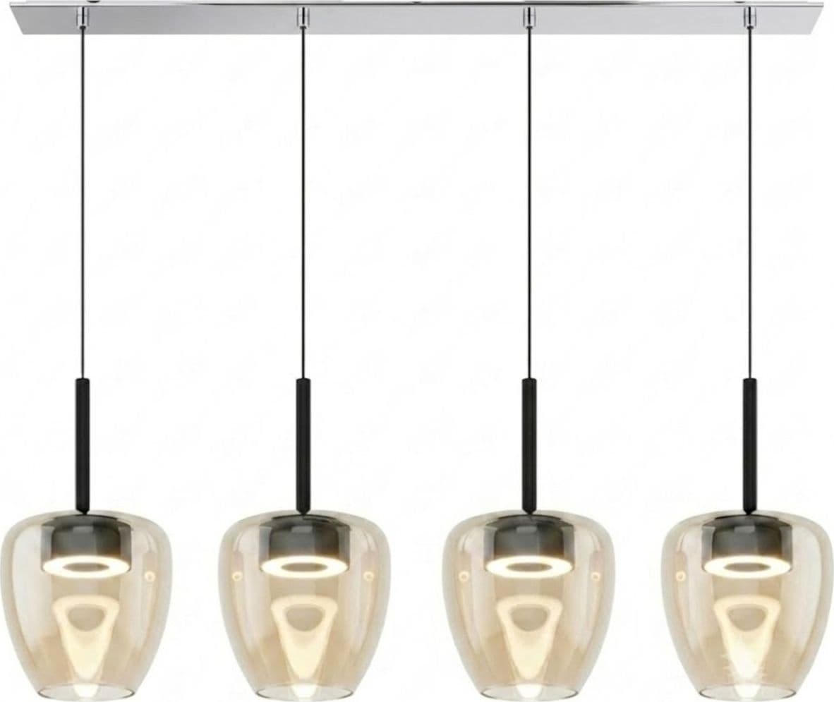 Lampadario moderno Top Light KYLIE 1236 4P + R80x4R4 CR Gx53 LED metallo vetro pirex - 4
