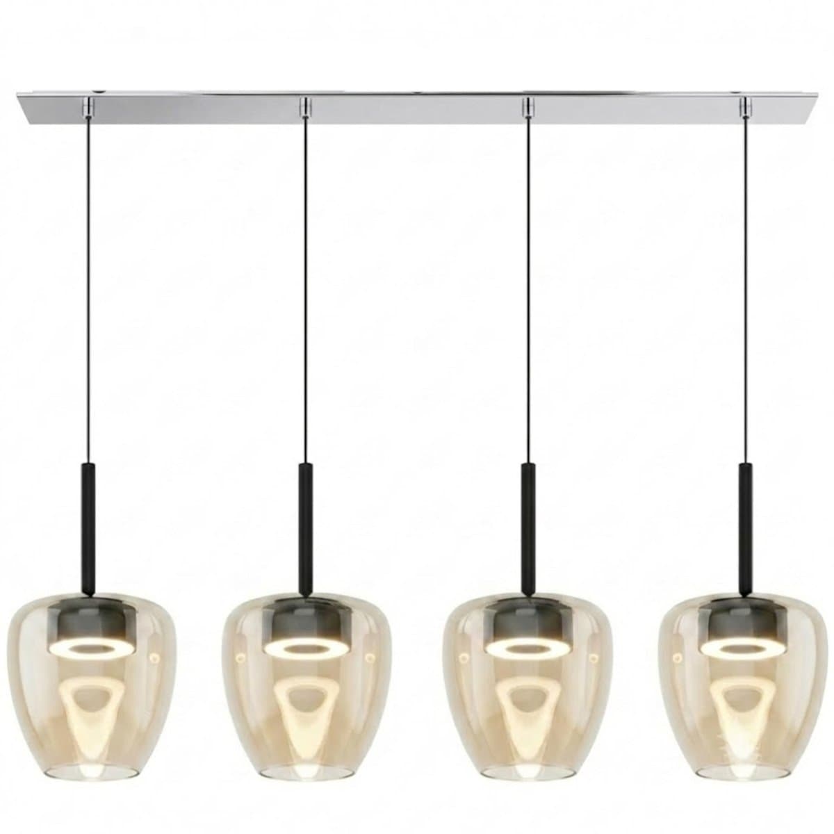 Lampadario moderno Top Light KYLIE 1236 4P + R80x4R4 CR Gx53 LED metallo vetro pirex - 4