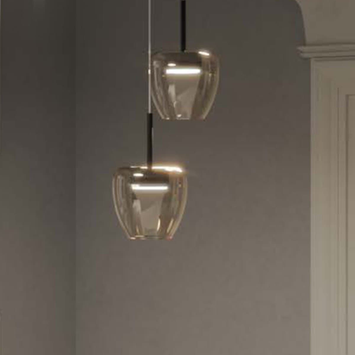 Lampadario moderno Top Light KYLIE 1236 4P + R80x4R4 CR Gx53 LED metallo vetro pirex - 5