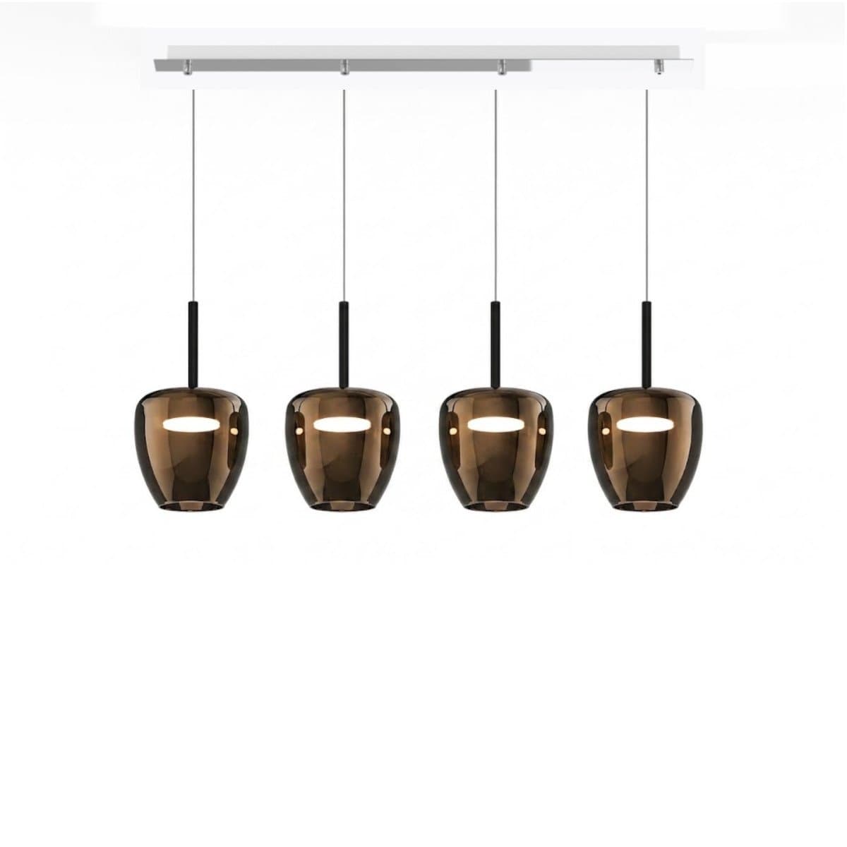 Lampadario moderno Top Light KYLIE 1236 4P + R80x4R4 CR Gx53 LED metallo vetro pirex - 6