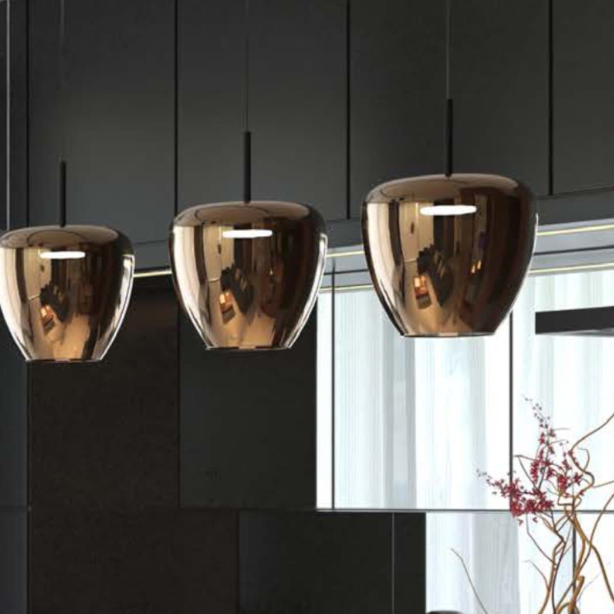 Lampadario moderno Top Light KYLIE 1236 4P + R80x4R4 CR Gx53 LED metallo vetro pirex - 7