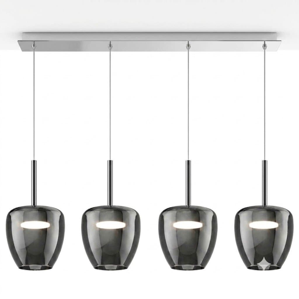 Lampadario moderno Top Light KYLIE 1236 4P + R80x4R4 CR Gx53 LED metallo vetro pirex - 10
