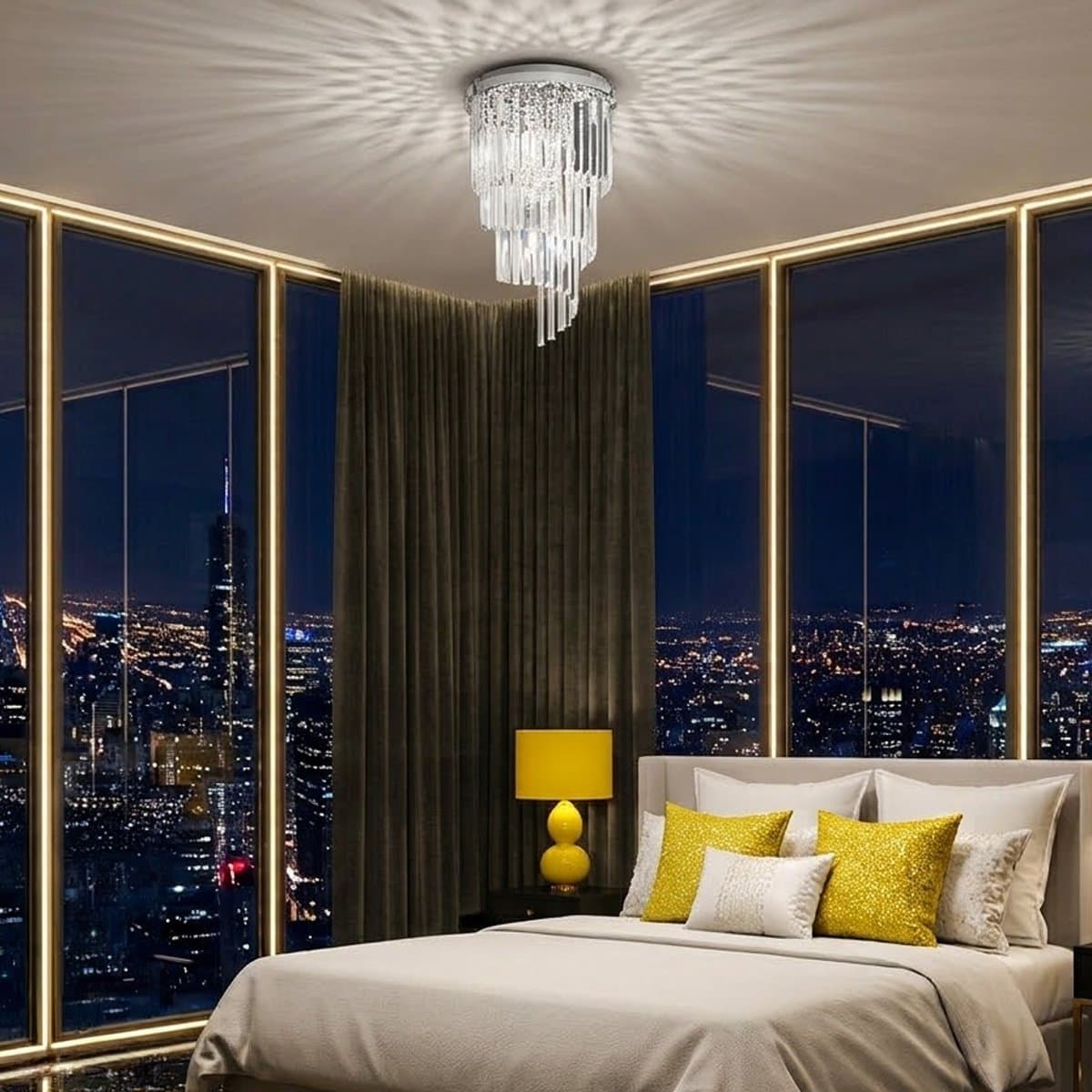 Plafoniera cristallo Ideal Lux CARLTON 168920 E14 LED metallo CROMO - 2