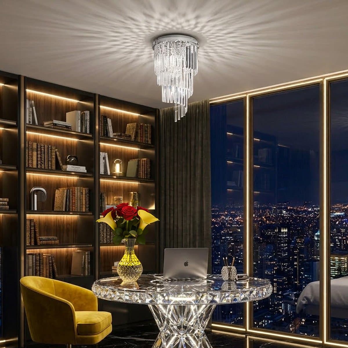 Plafoniera cristallo Ideal Lux CARLTON 168920 E14 LED metallo CROMO - 3