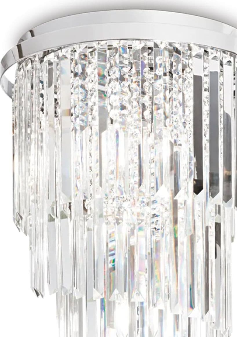 Plafoniera cristallo Ideal Lux CARLTON 168920 E14 LED metallo CROMO - 4