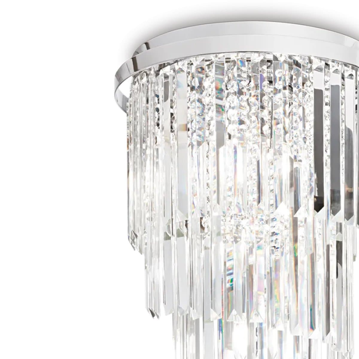 Plafoniera cristallo Ideal Lux CARLTON 168920 E14 LED metallo CROMO - 4