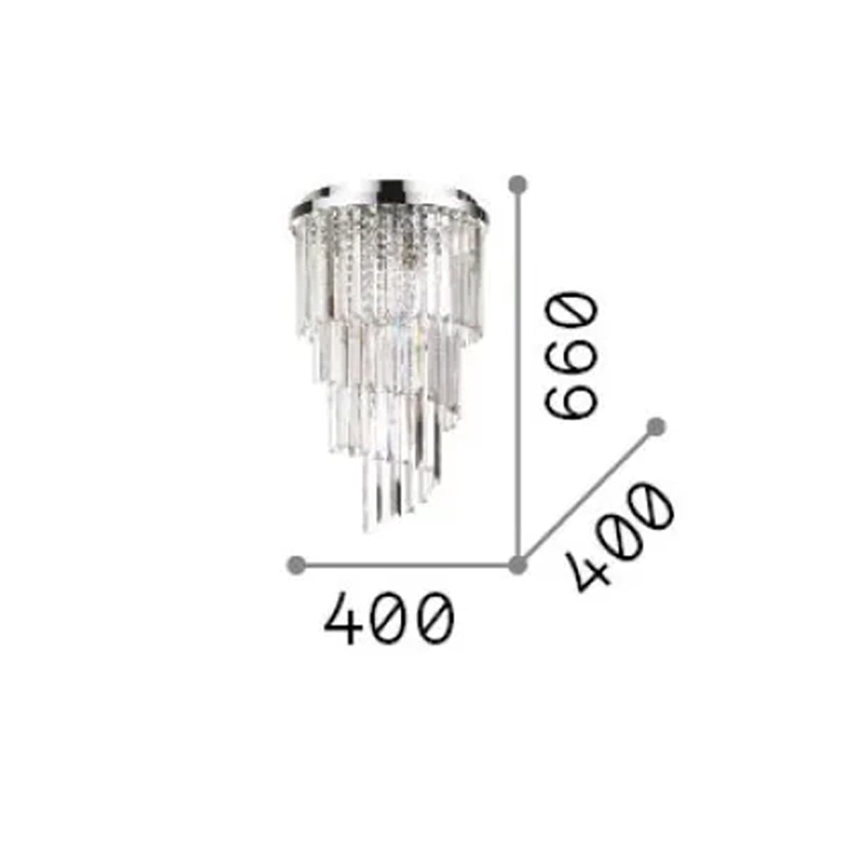Plafoniera cristallo Ideal Lux CARLTON 168920 E14 LED metallo CROMO - 5