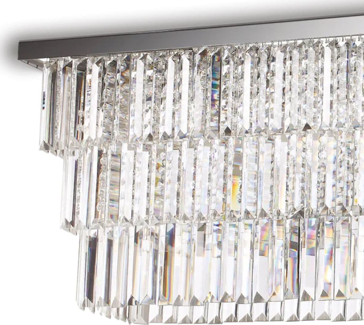 Plafoniera cristallo Ideal Lux MARTINEZ 166285 E14 LED metallo CROMO - 3