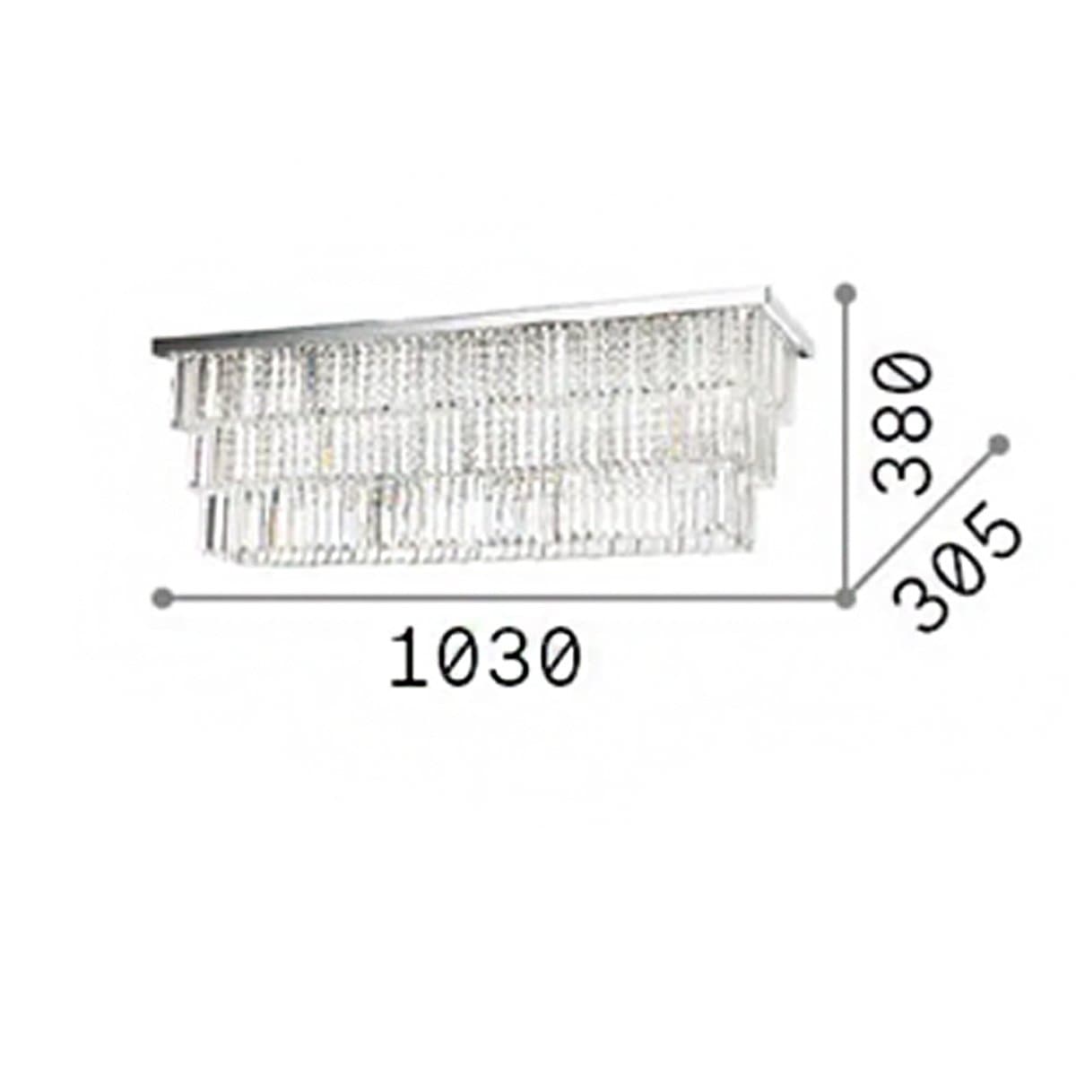 Plafoniera cristallo Ideal Lux MARTINEZ 166285 E14 LED metallo CROMO - 4