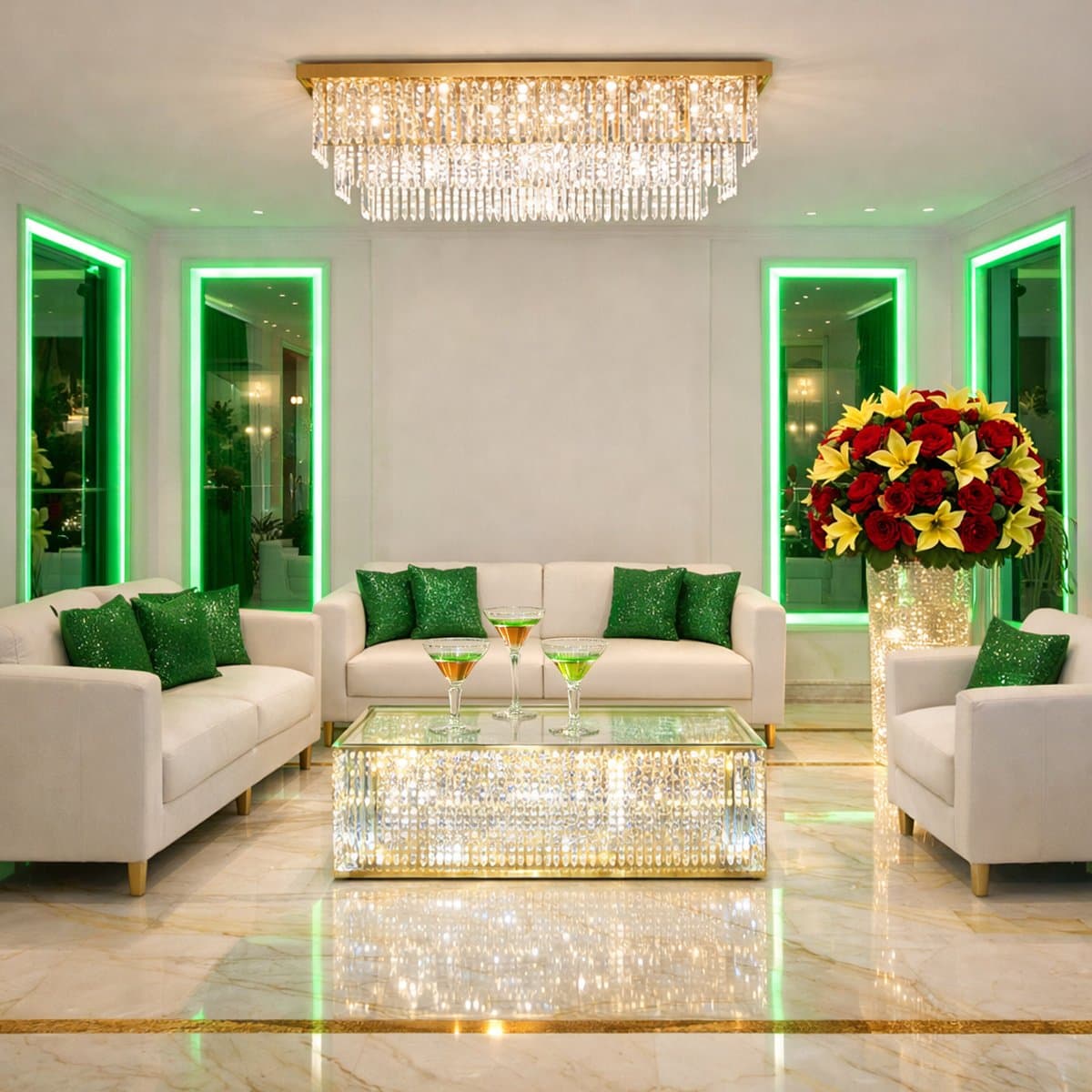 Plafoniera cristallo Ideal Lux MARTINEZ 213569 E14 LED metallo ORO - 2