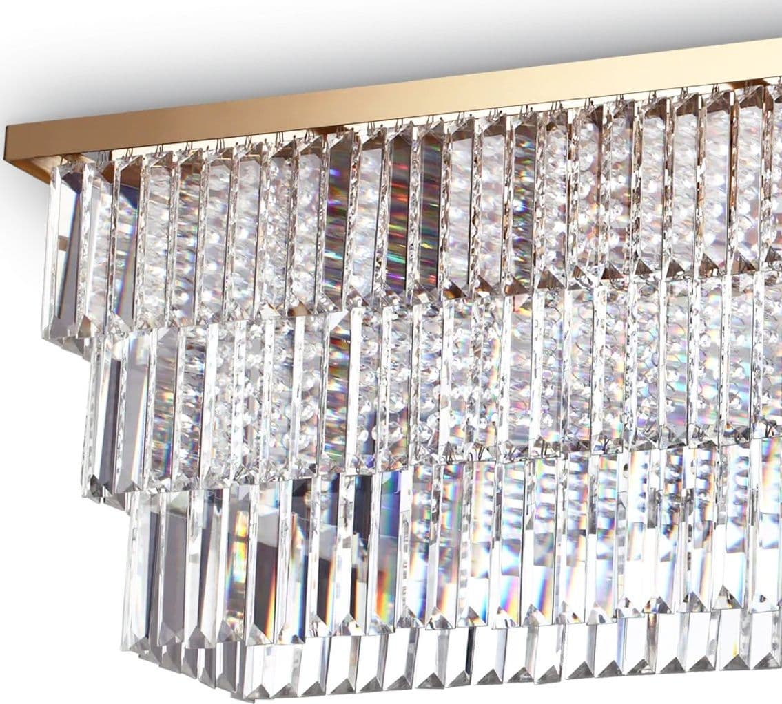 Plafoniera cristallo Ideal Lux MARTINEZ 213569 E14 LED metallo ORO - 4
