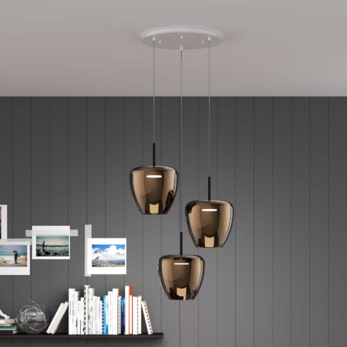 Lampadario moderno Top Light KYLIE 1236 3P + R40T3 BI Gx53 LED metallo vetro pirex - 2