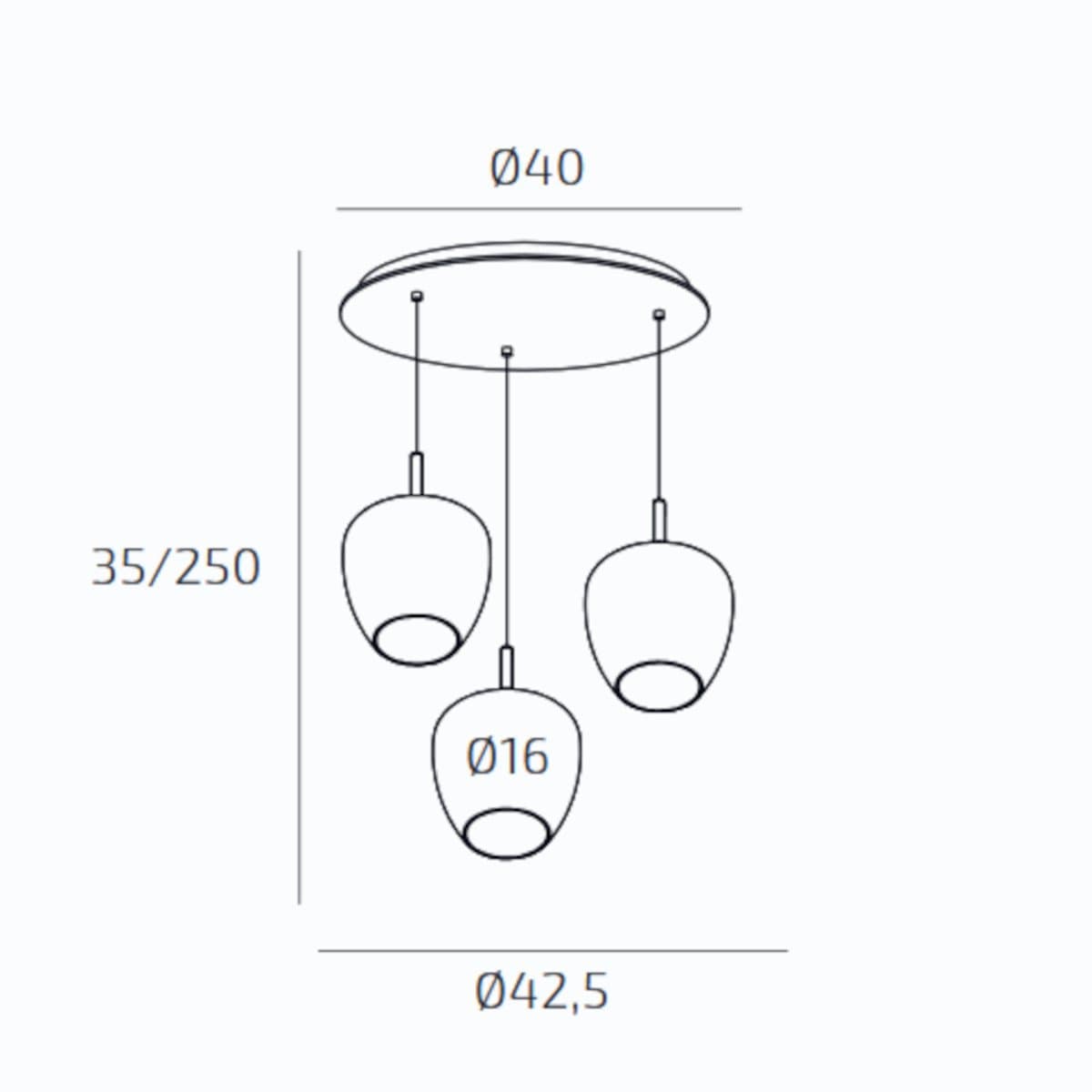 Lampadario moderno Top Light KYLIE 1236 3P + R40T3 BI Gx53 LED metallo vetro pirex - 12