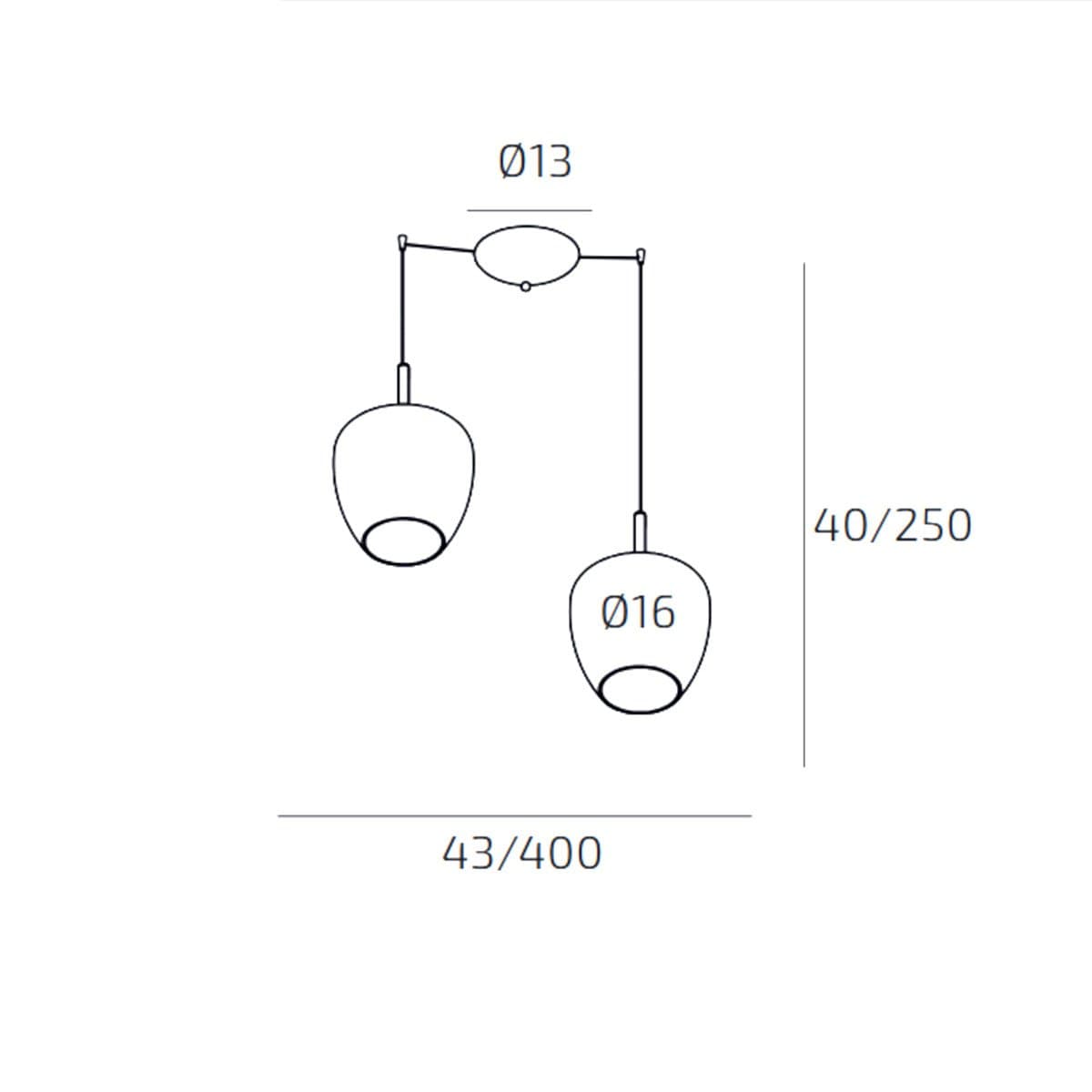 Lampadario moderno Top Light KYLIE 1236 2P+R13MULTI+CILI ELET Gx53 LED metallo vetro pirex - 13