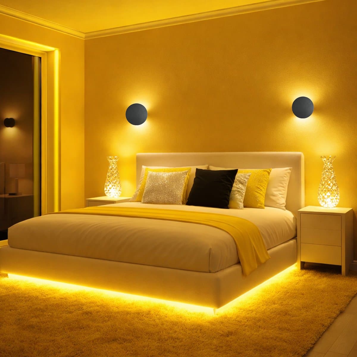 Applique moderno Ideal Lux COVER 195742 NERO LED 730LM 3000K alluminio - 2