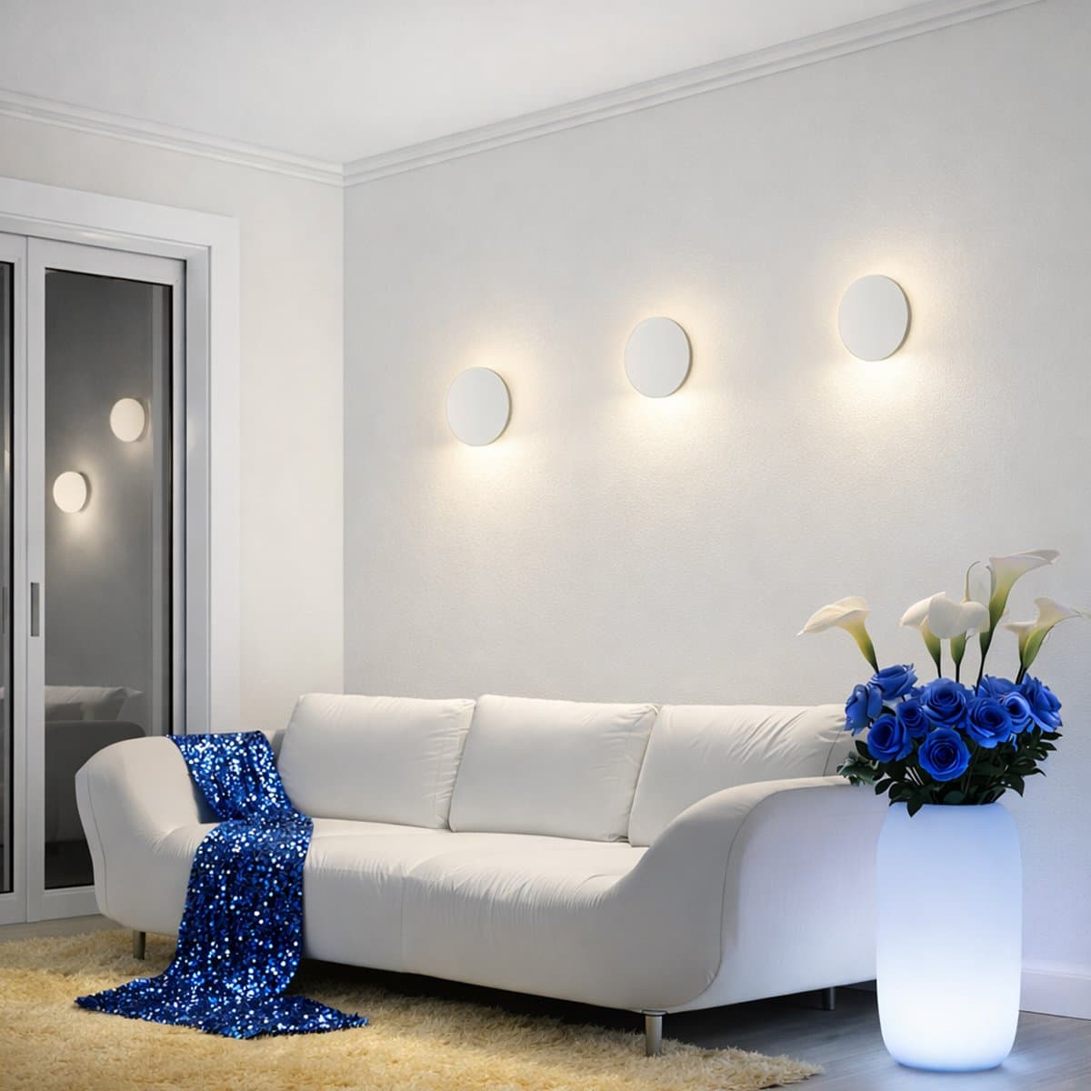 Applique moderno Ideal Lux COVER 195704 BIANCO LED 730LM 3000K alluminio - 3