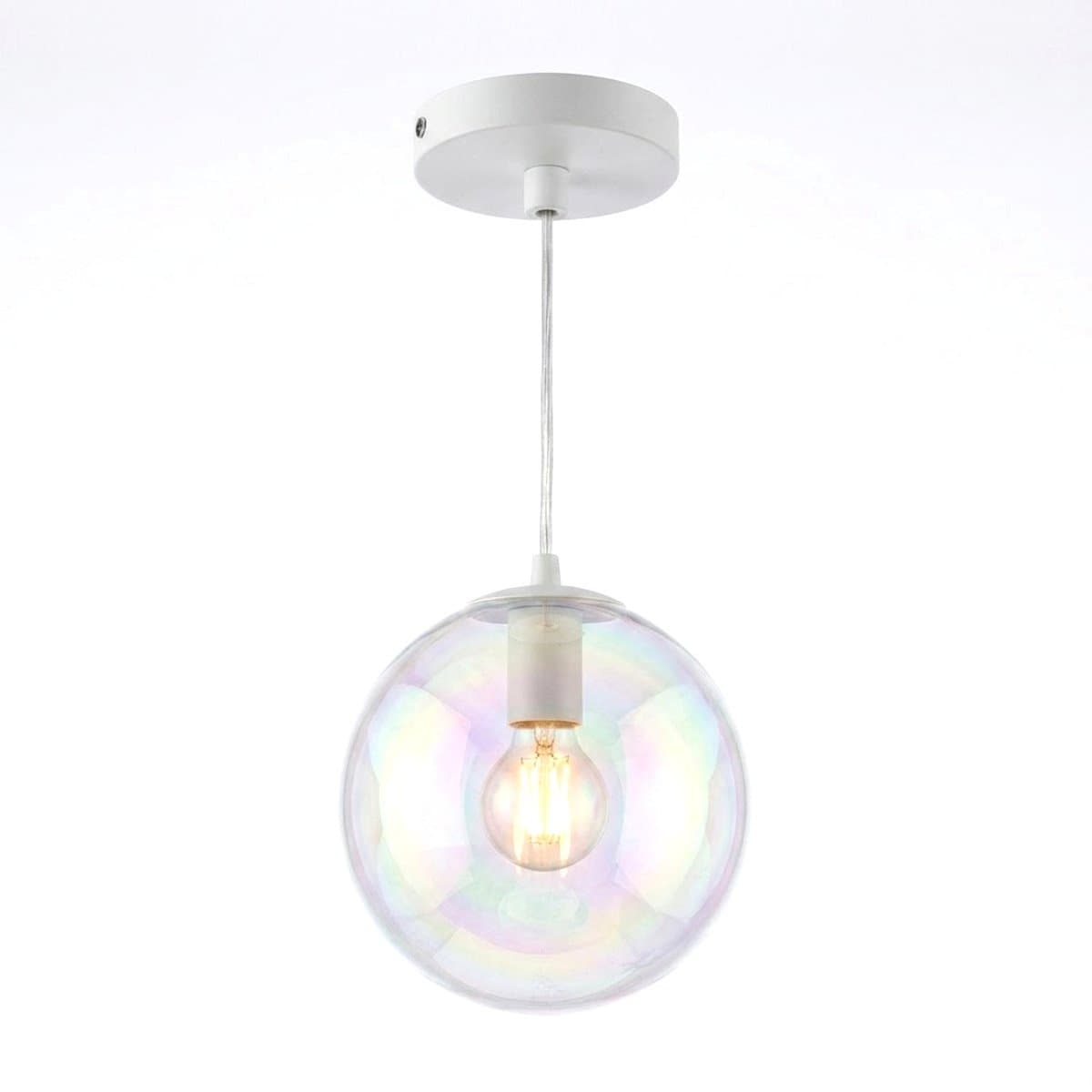 Lampadario moderno Top Light IRIS 1234+R10T1 E27 LED metallo vetro iridescente - 2