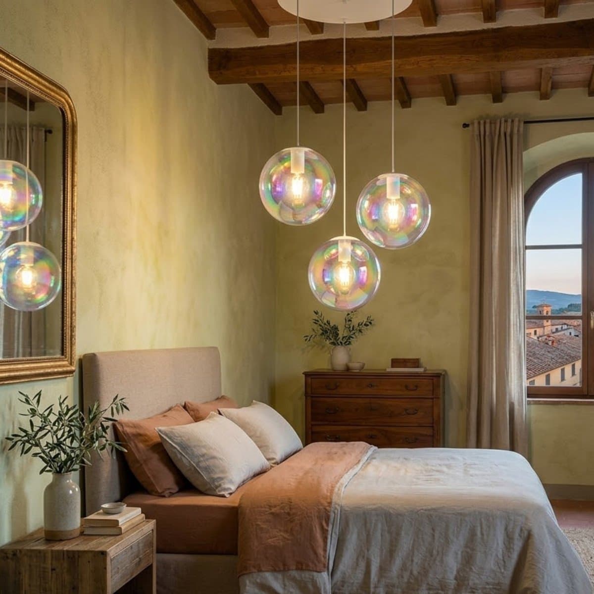 Lampadario moderno Top Light IRIS 1234 20x3+R40T3 BI E27 LED metallo vetro iridescente - 3