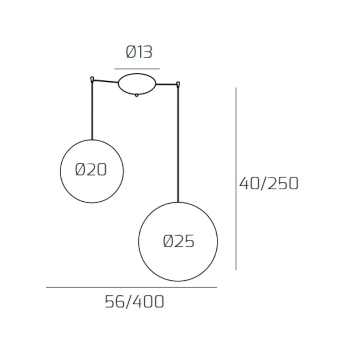 Lampadario moderno Top Light IRIS 1234 20-25+R13MULTI+CILI-ELET OS E27 LED metallo vetro iridescente - 4