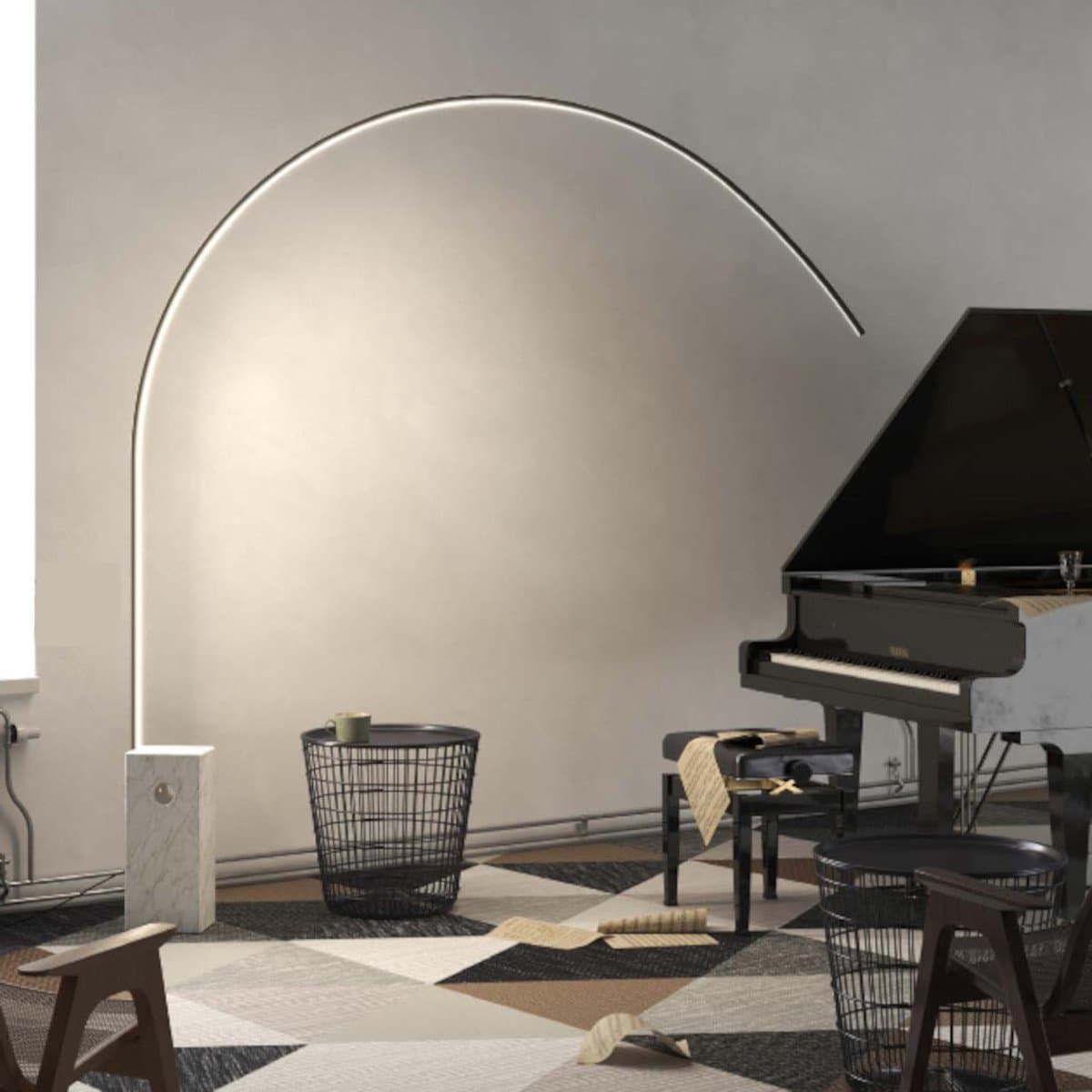 Piantana moderna Top Light VERY 1239 B1LD LED CCT dimmerabile 3 step metallo marmo - 4
