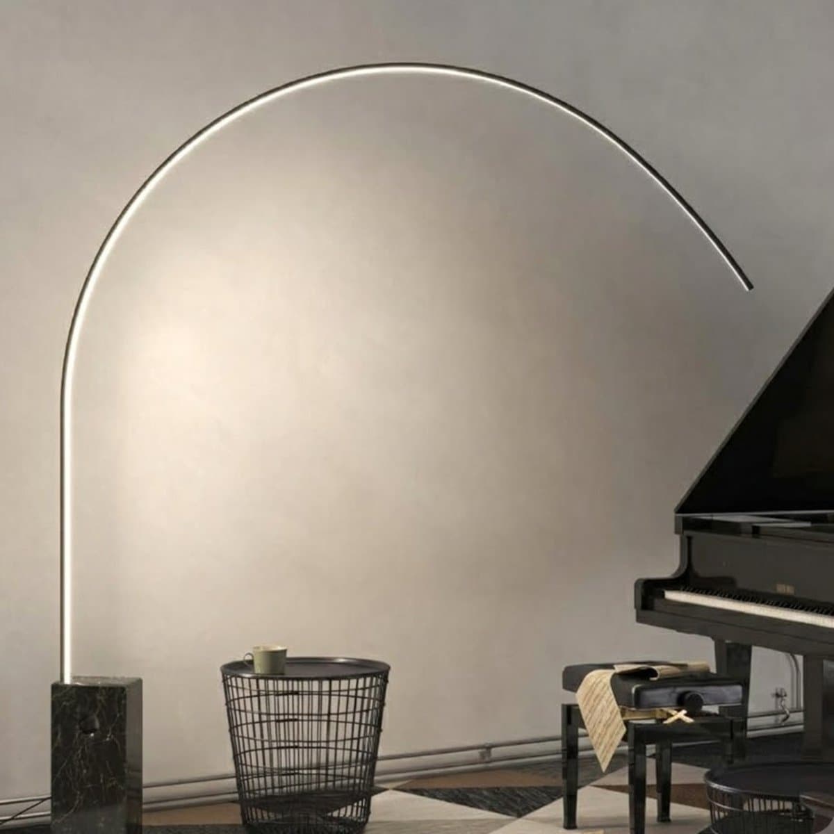 Piantana moderna Top Light VERY 1239 B2LD LED CCT dimmerabile 3 step metallo marmo - 2