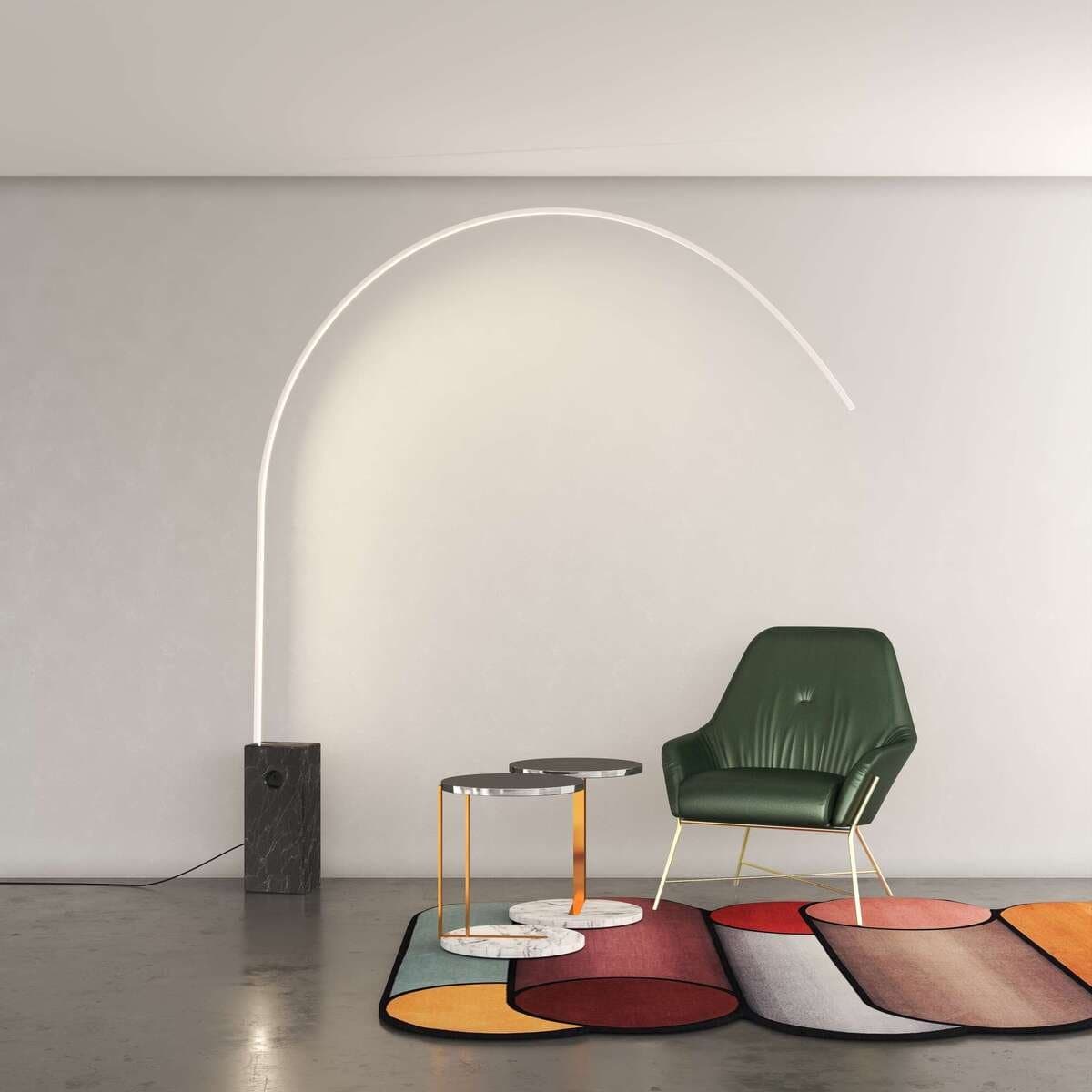 Piantana moderna Top Light VERY 1239 B2LD LED CCT dimmerabile 3 step metallo marmo - 4
