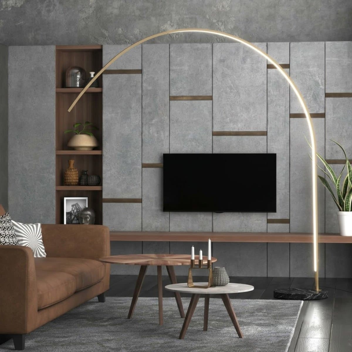 Piantana moderna Top Light VERY 1239 B4LD LED CCT dimmerabile 3 step metallo marmo - 2