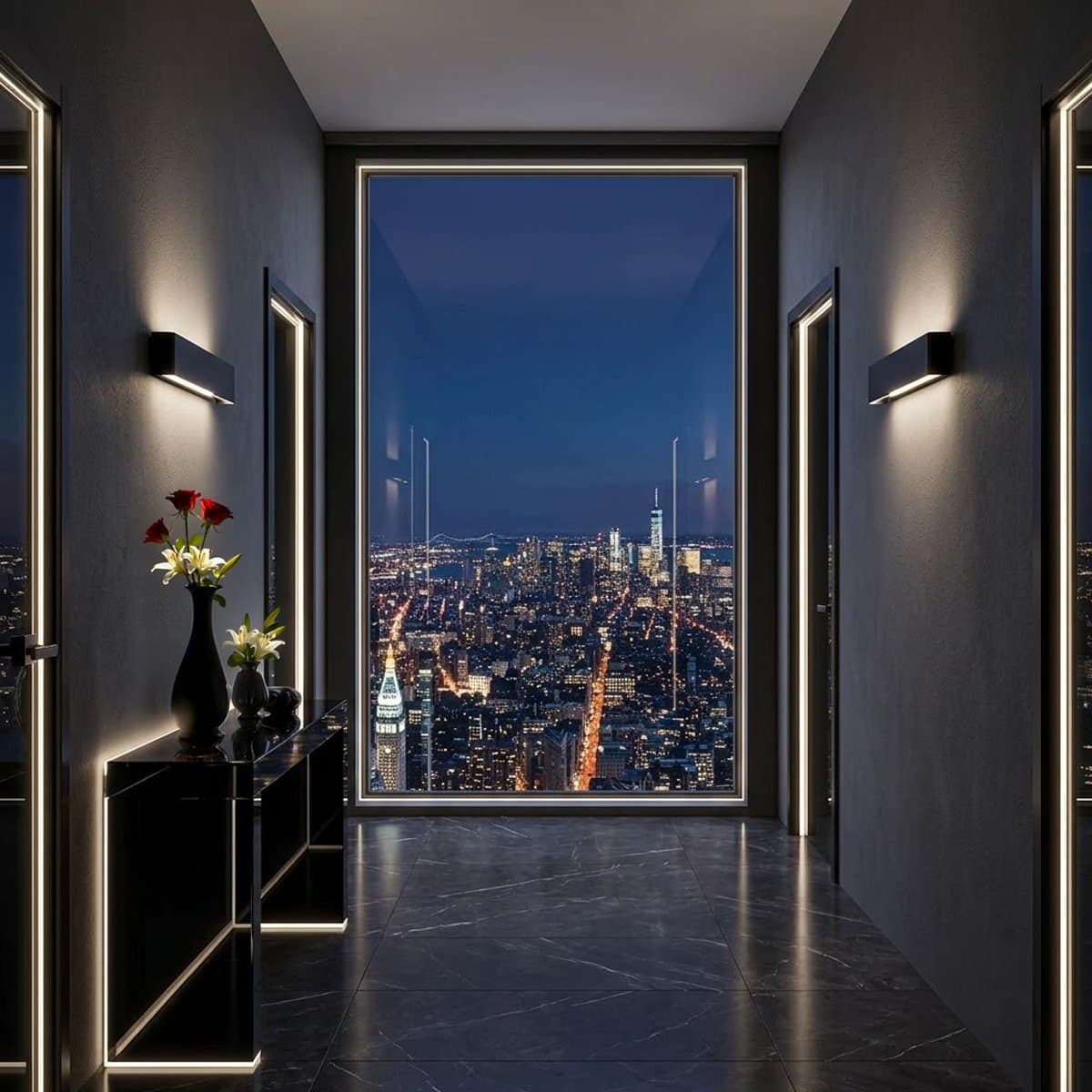 Applique moderno Ideal Lux DELTA 369716 61CM G9 LED 220V alluminio nero biemissione - 2