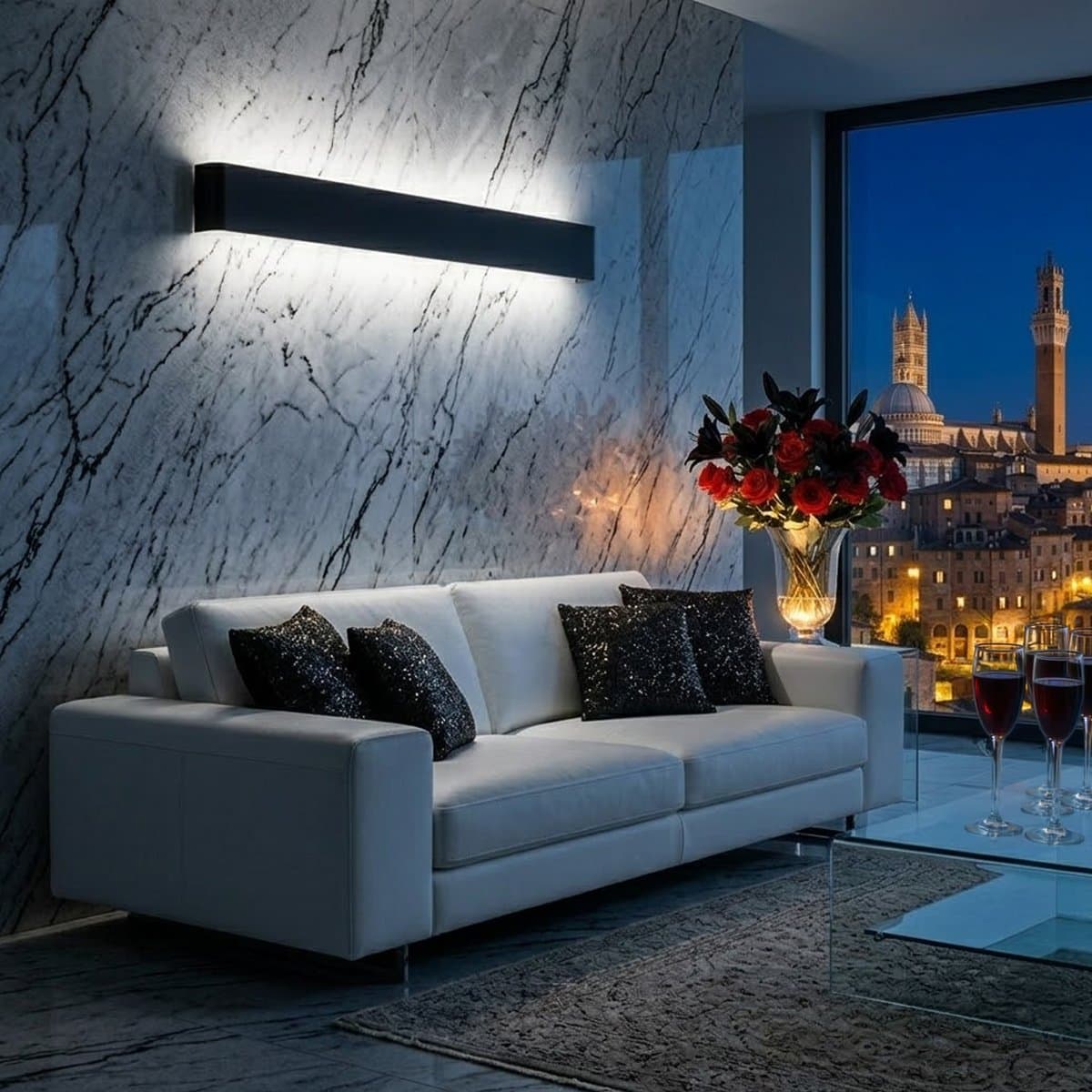 Applique moderno Ideal Lux DELTA 369778 83CM G9 LED 220V alluminio nero biemissione - 2