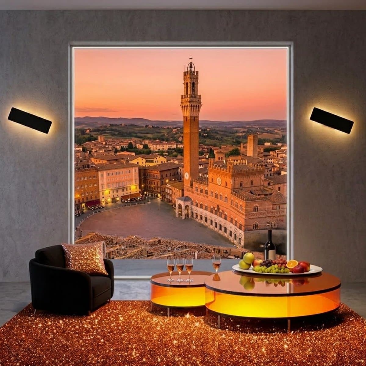 Applique led Ideal Lux ZIG ZAG SQUARE 369433 29CM 4000K alluminio nero biemissione - 2