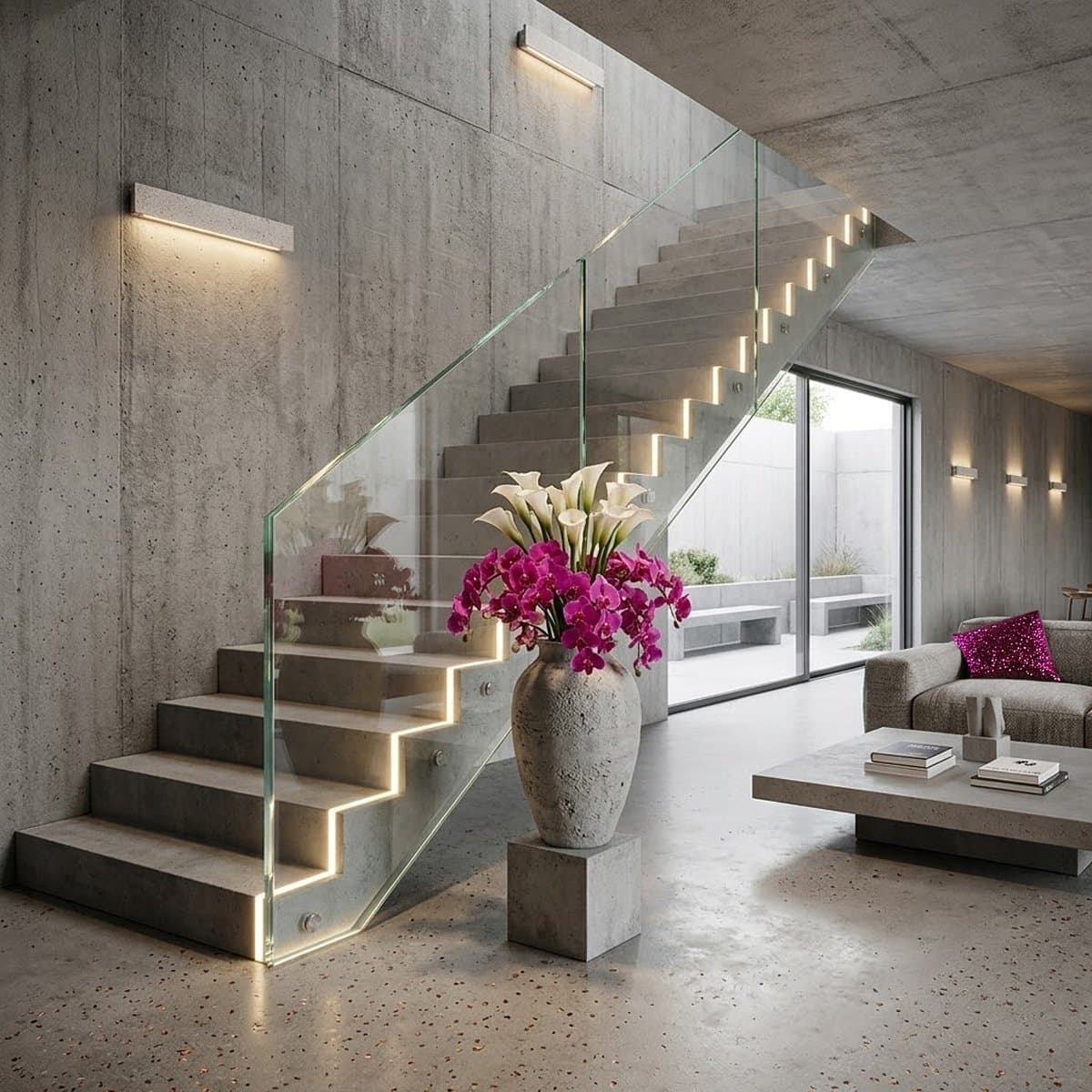 Applique cemento Ideal Lux ZIG ZAG SQUARE 356686 53CM LED 3000K 2350LM alluminio biemissione - 2