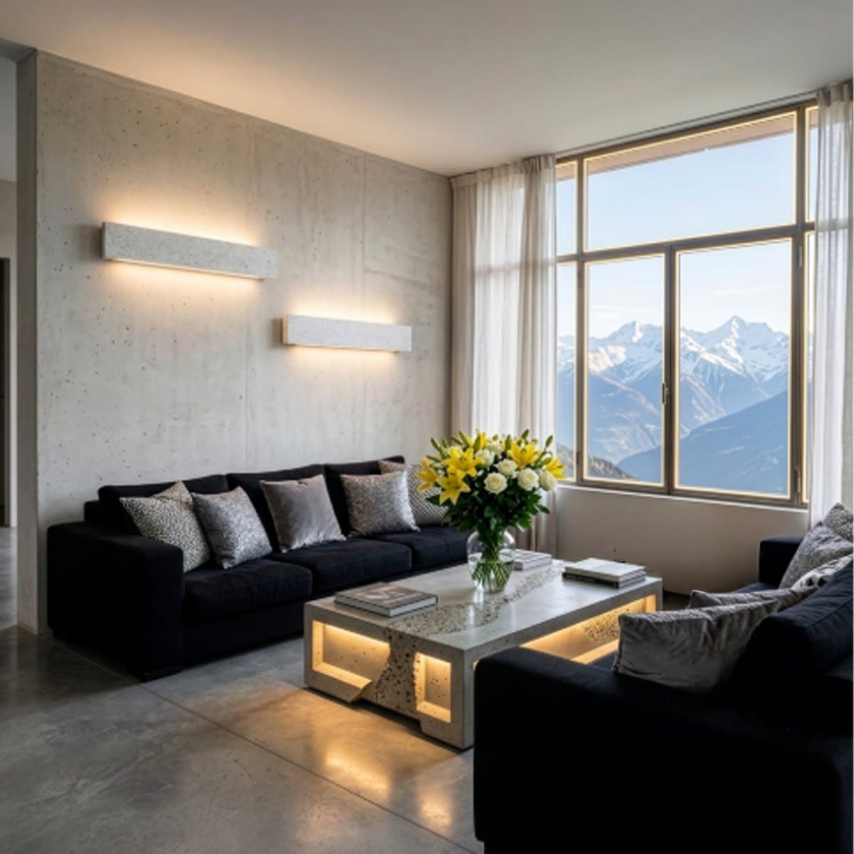 Applique cemento Ideal Lux ZIG ZAG SQUARE 356693 75CM LED 3000K 3100LM alluminio biemissione - 2