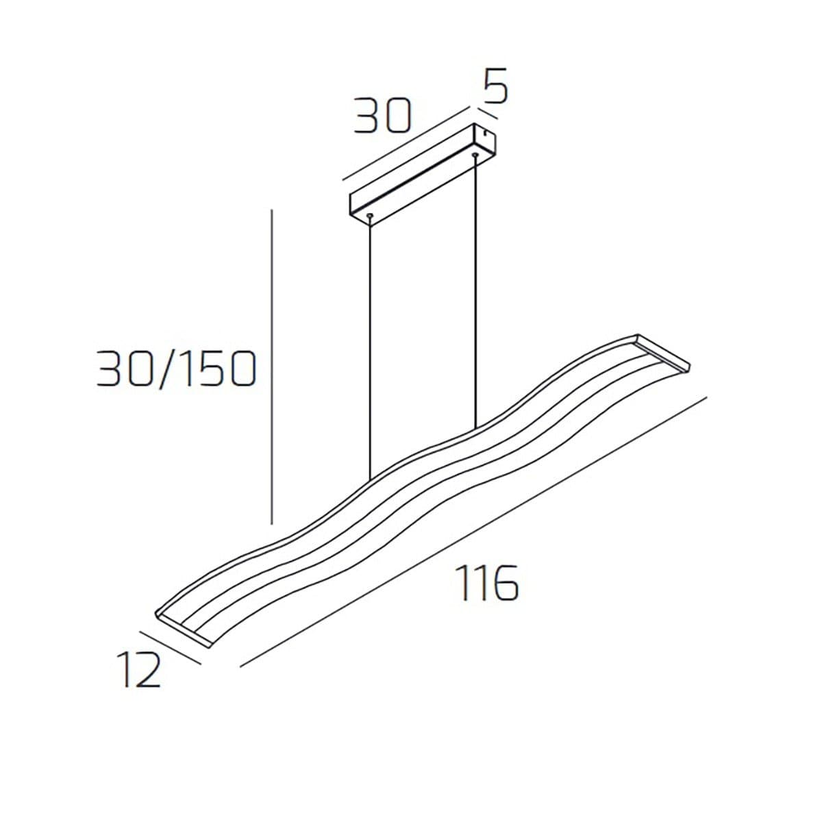 Lampadario led Top Light DOUBLE WAVE 1178S SA dimmerabile metallo acrilico - 3