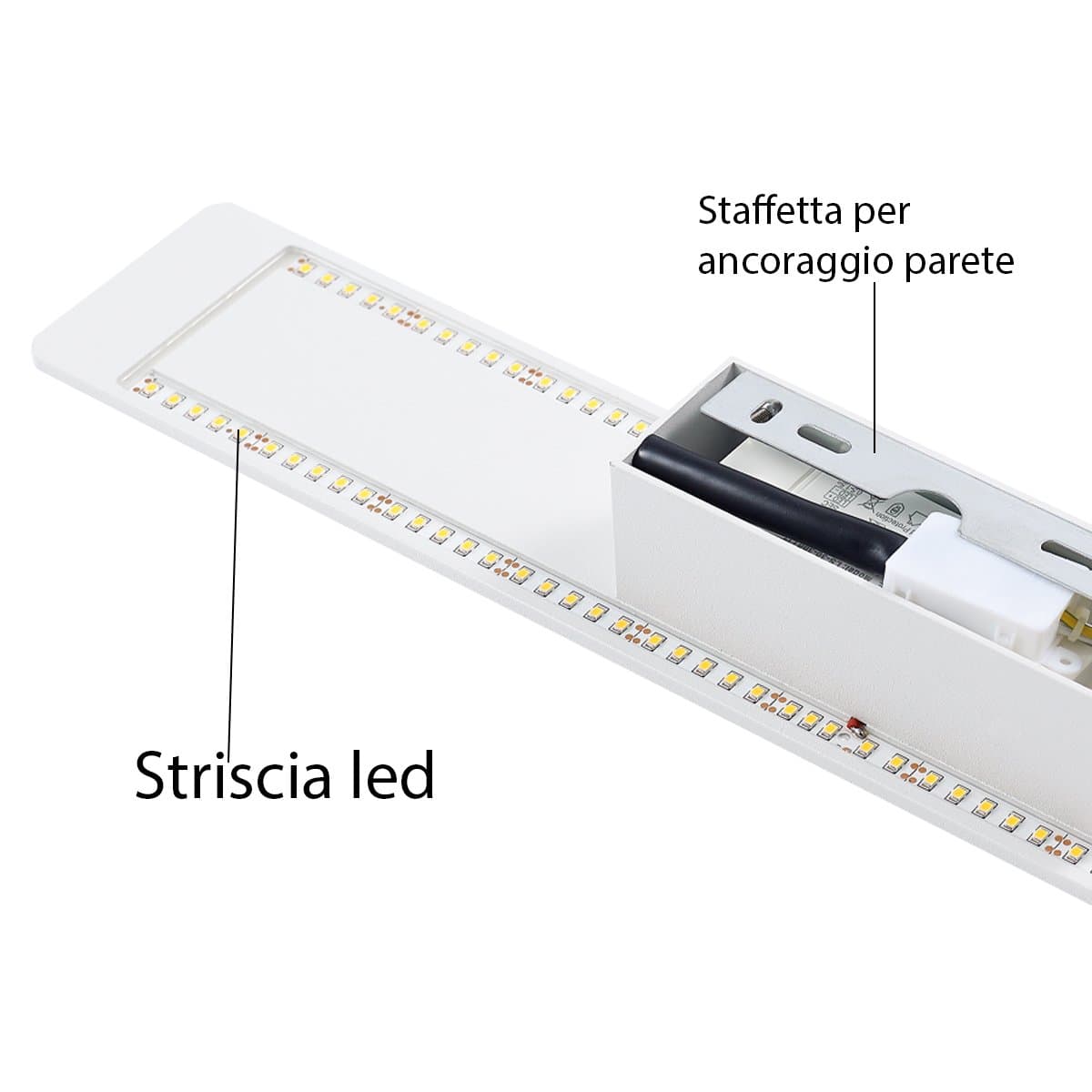 Applique nero Ideal Lux ZIG ZAG SQUARE 179322 53CM LED 3000K 2350LM alluminio biemissione - 4