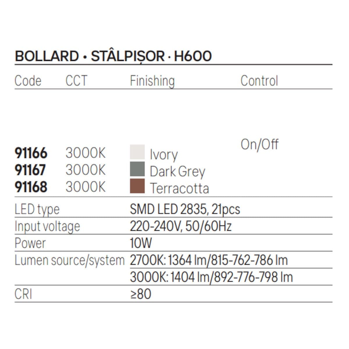 Paletto LED Redo Group SANDER 91166 91167 91168 IP65 H60 cemento alluminio vetro - 9
