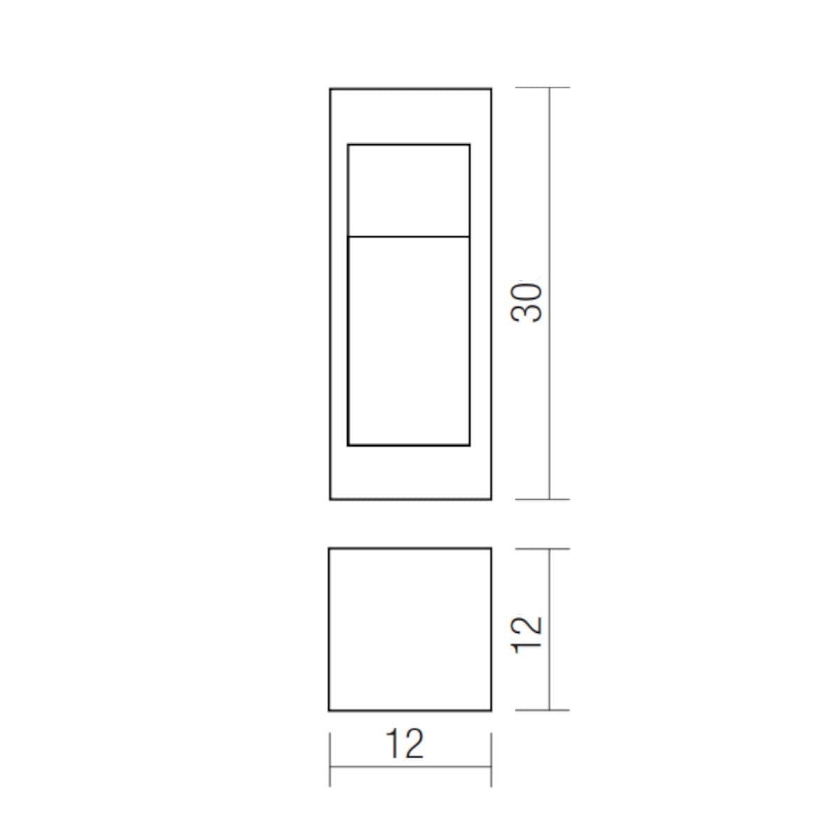 Paletto LED Redo Group TOSS 91003 91004 91005 IP65 H30 monoemissione cemento alluminio vetro - 5