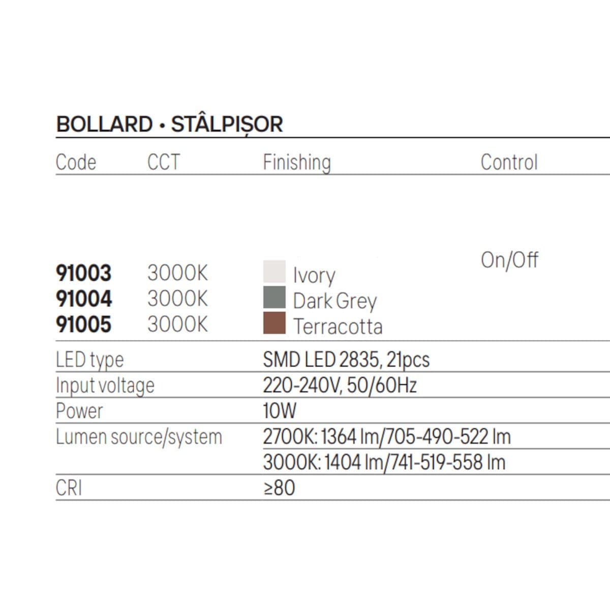Paletto LED Redo Group TOSS 91003 91004 91005 IP65 H30 monoemissione cemento alluminio vetro - 7
