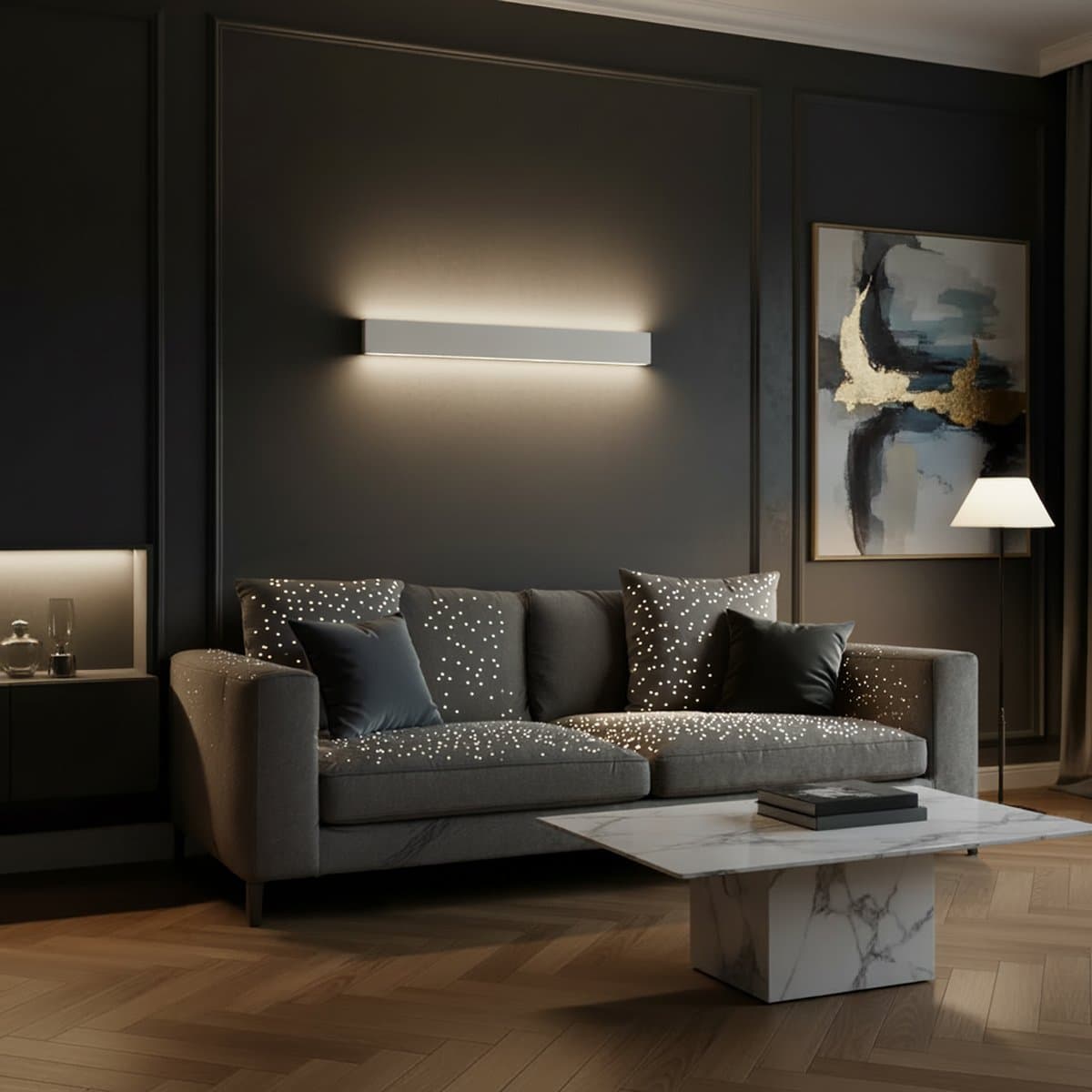 Applique bianco Ideal Lux ZIG ZAG SQUARE 277257 75CM LED 4000K 3250LM alluminio biemissione - 2