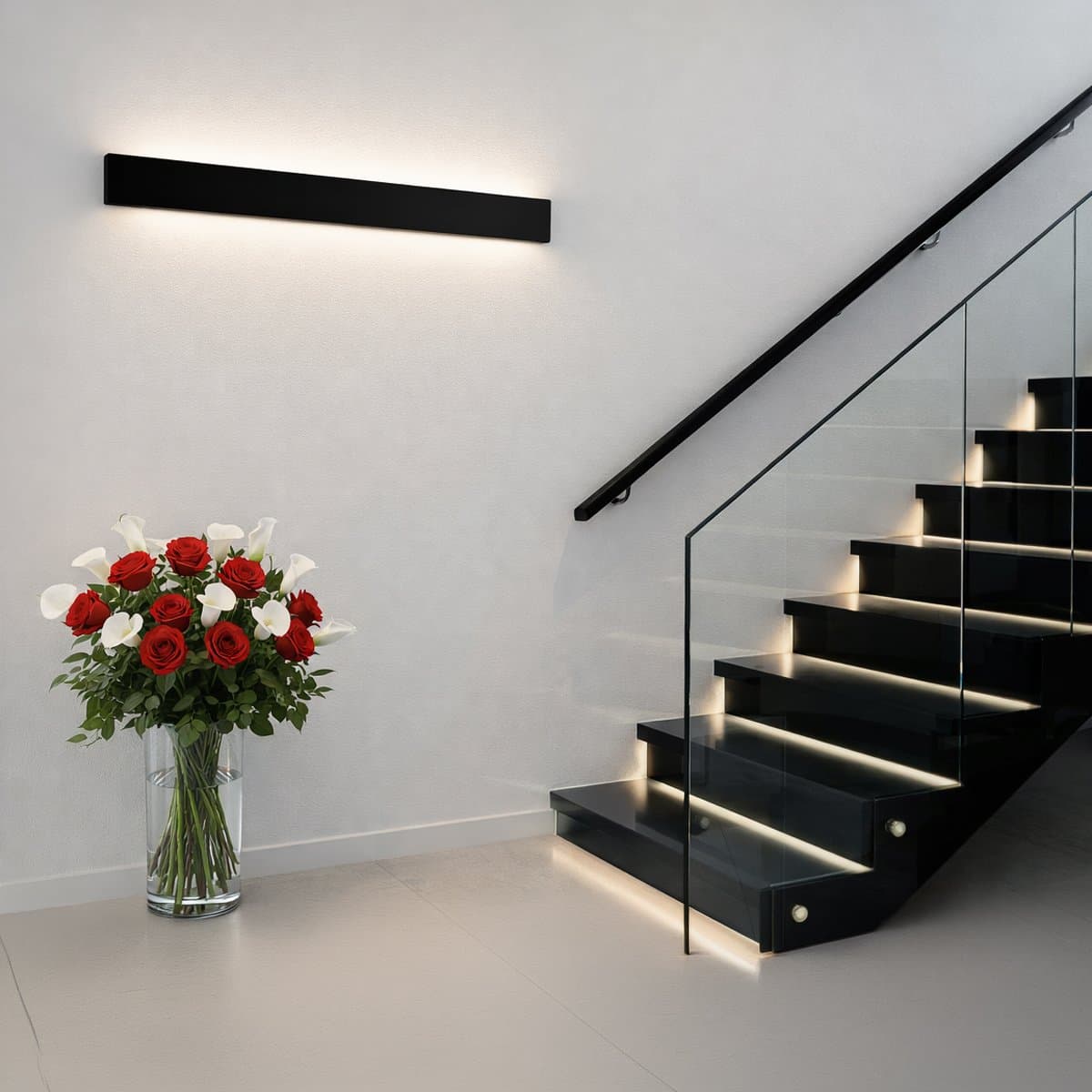 Applique nero Ideal Lux ZIG ZAG SQUARE 369471 75CM LED 4000K 3250LM alluminio biemissione - 3
