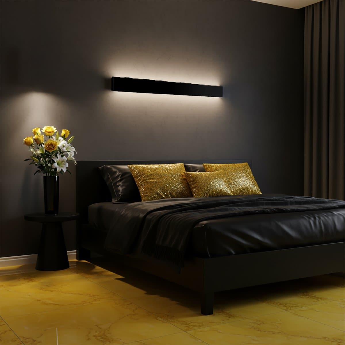 Applique nero Ideal Lux ZIG ZAG SQUARE 369471 75CM LED 4000K 3250LM alluminio biemissione - 4