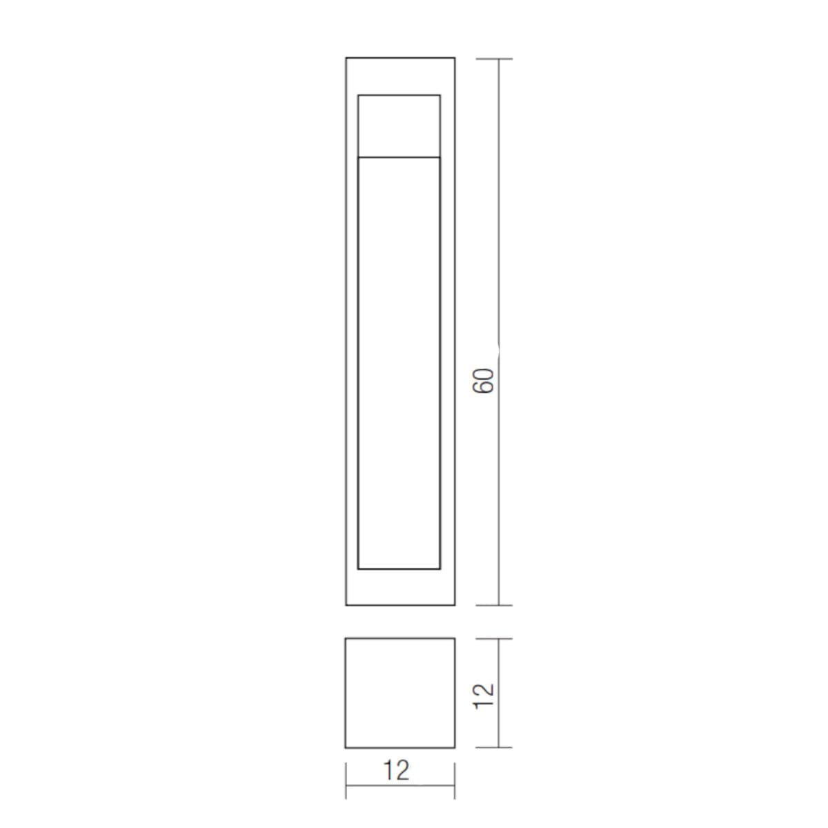 Paletto LED Redo Group TOSS 91006 91007 91008 IP65 H60 monoemissione cemento alluminio vetro - 6