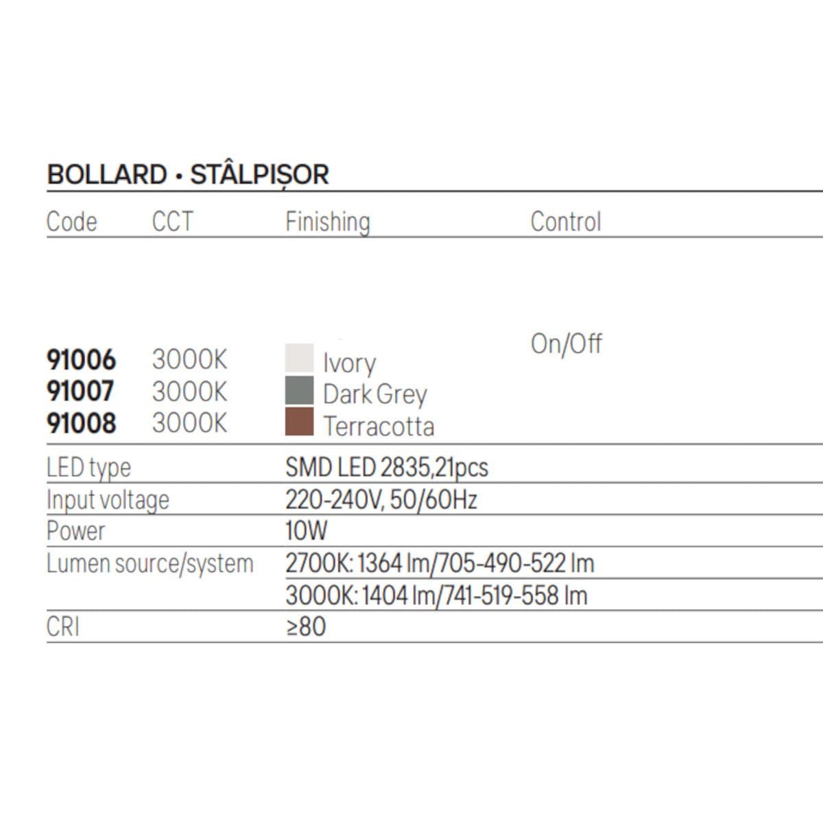 Paletto LED Redo Group TOSS 91006 91007 91008 IP65 H60 monoemissione cemento alluminio vetro - 7