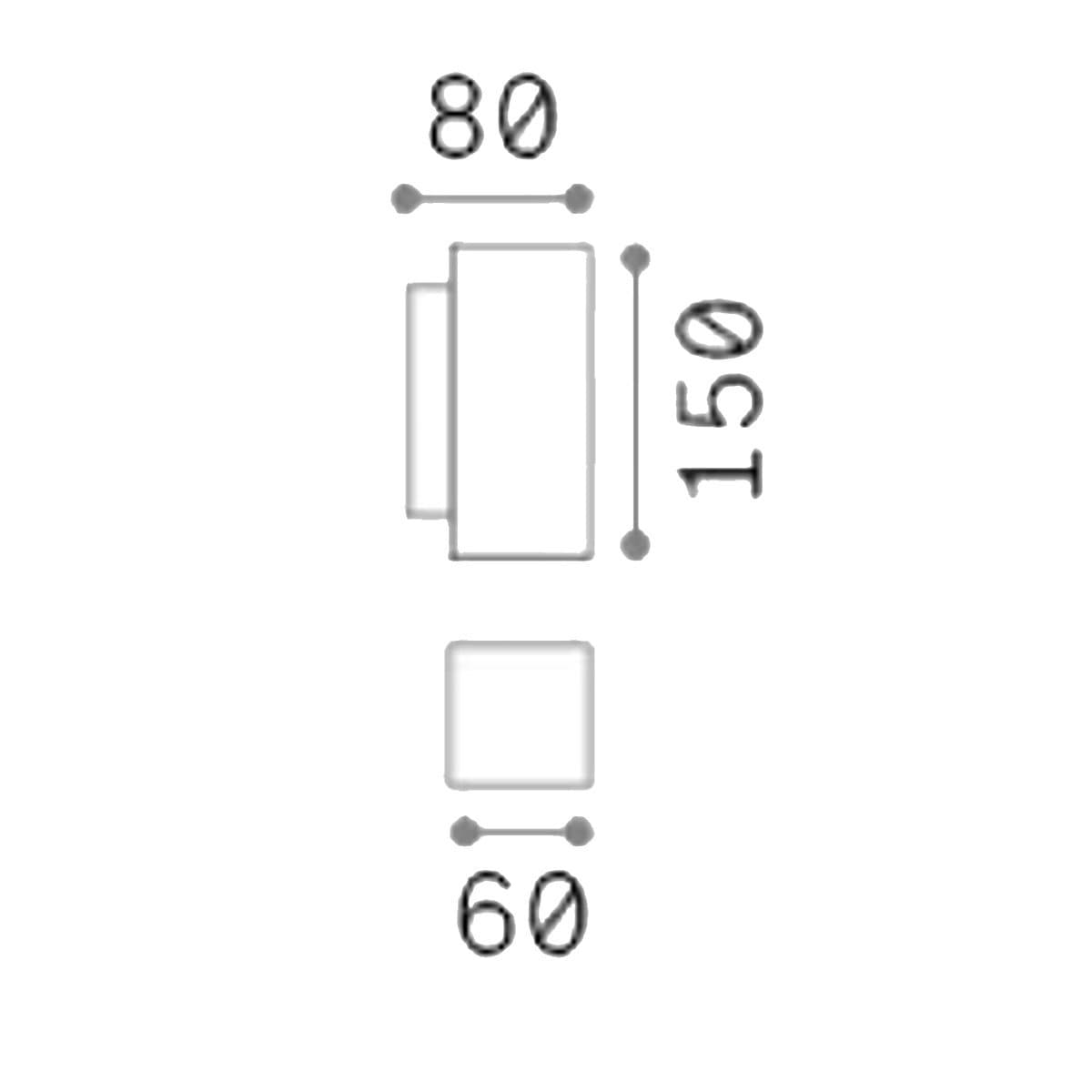 Applique Ideal Lux LOOK SQUARE AP2 15H 370255 GU10 LED biemissione metallo cromo lucido - 3