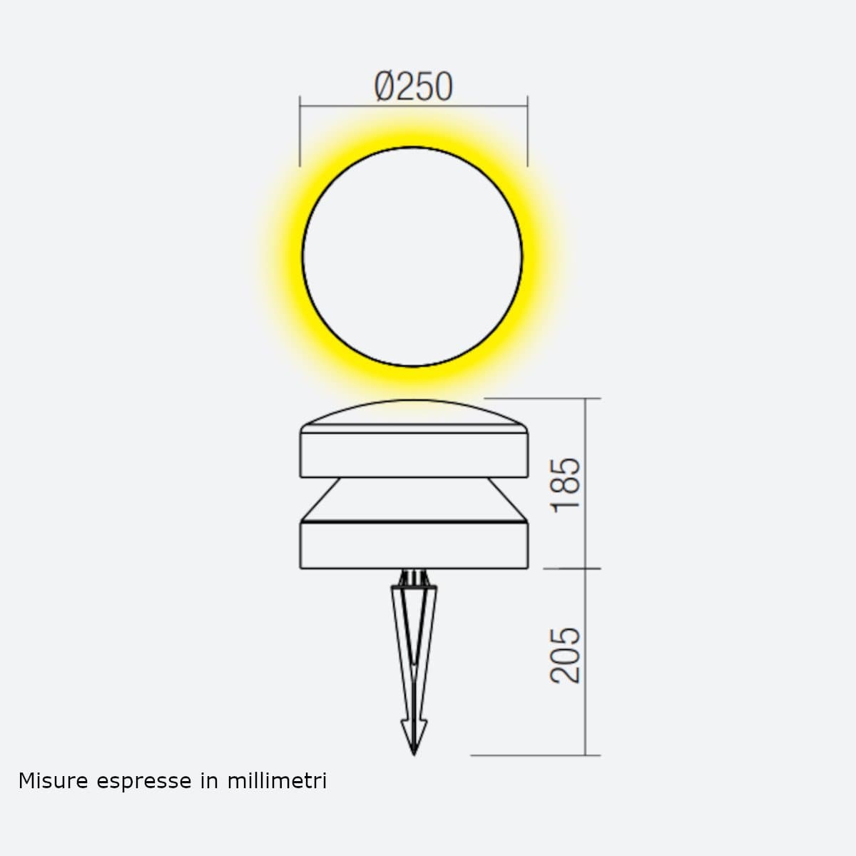 Lampada picchetto LED Redo Group CLIFF 360° 91124 91125 91126 IP65 cemento vetro - 6