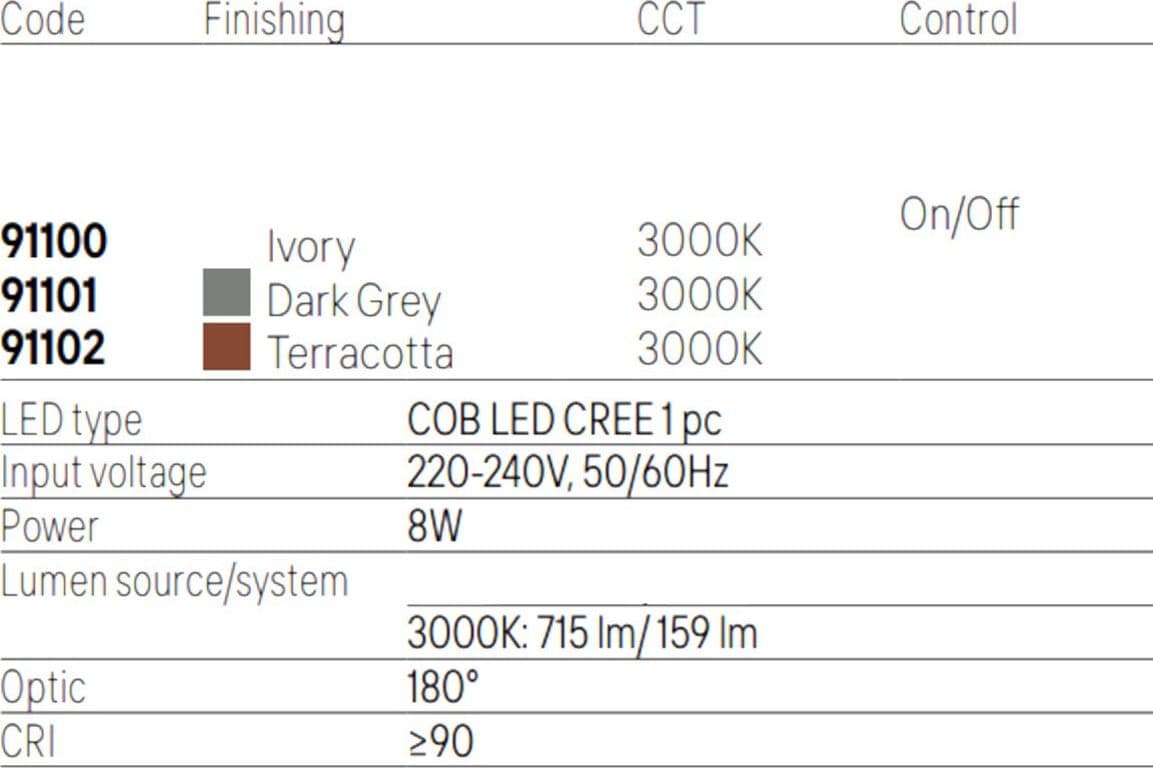 Lampada picchetto LED Redo Group CLIFF 180° 91100 91101 91102 IP65 cemento vetro - 8