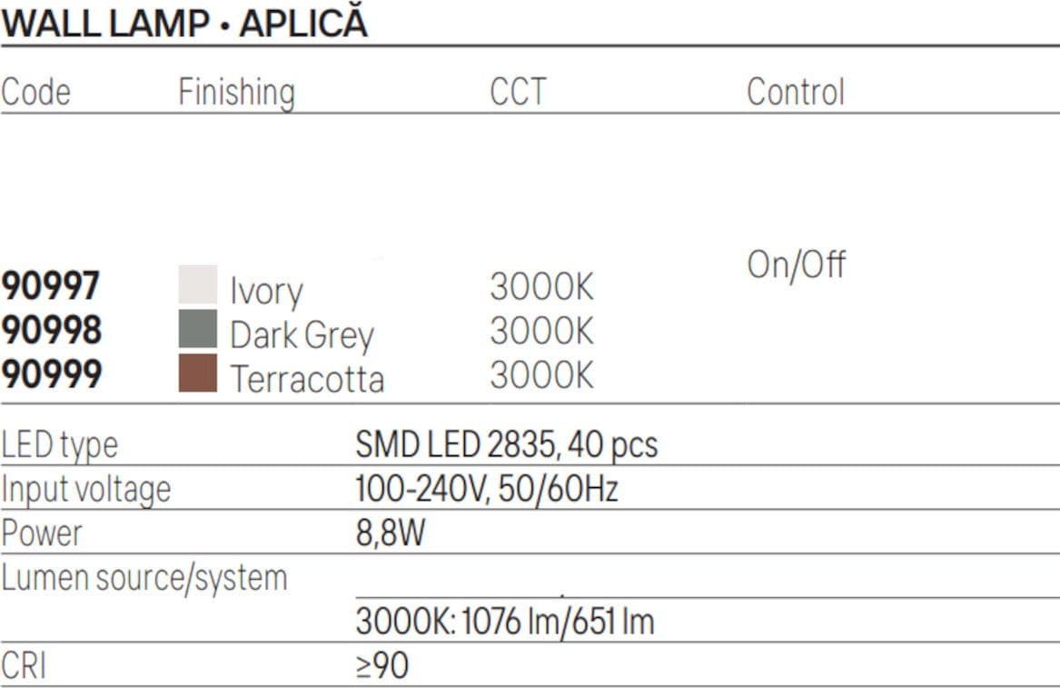 Applique LED Redo Group LID 90997 90998 90999 IP65 cemento vetro - 9
