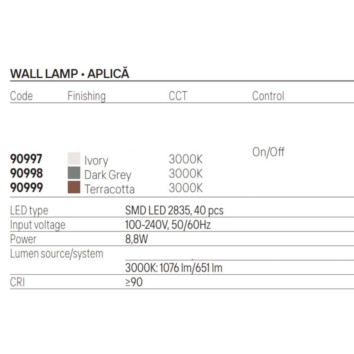 Applique LED Redo Group LID 90997 90998 90999 IP65 cemento vetro - 9